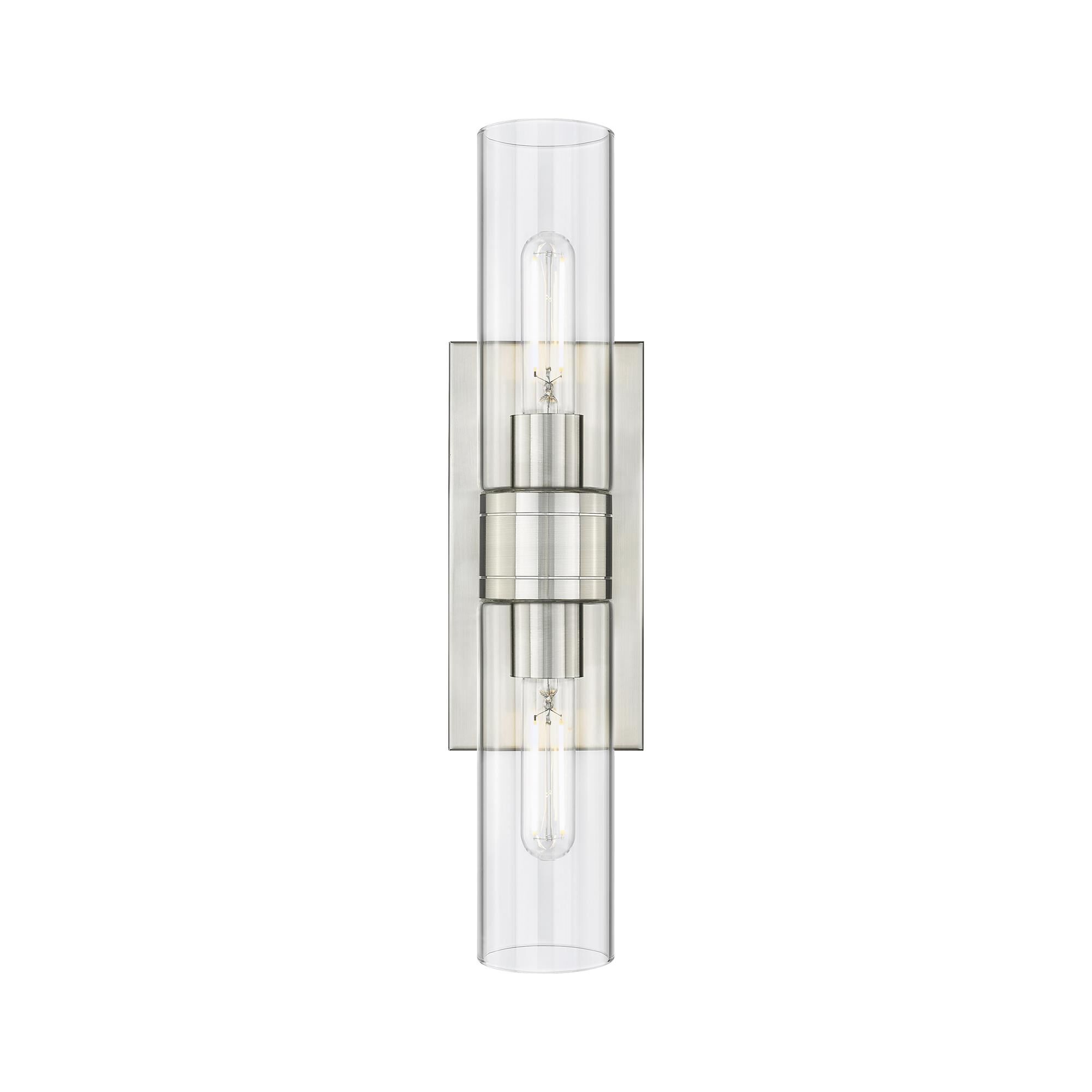 Shown in Satin Nickel finish and Clear glass