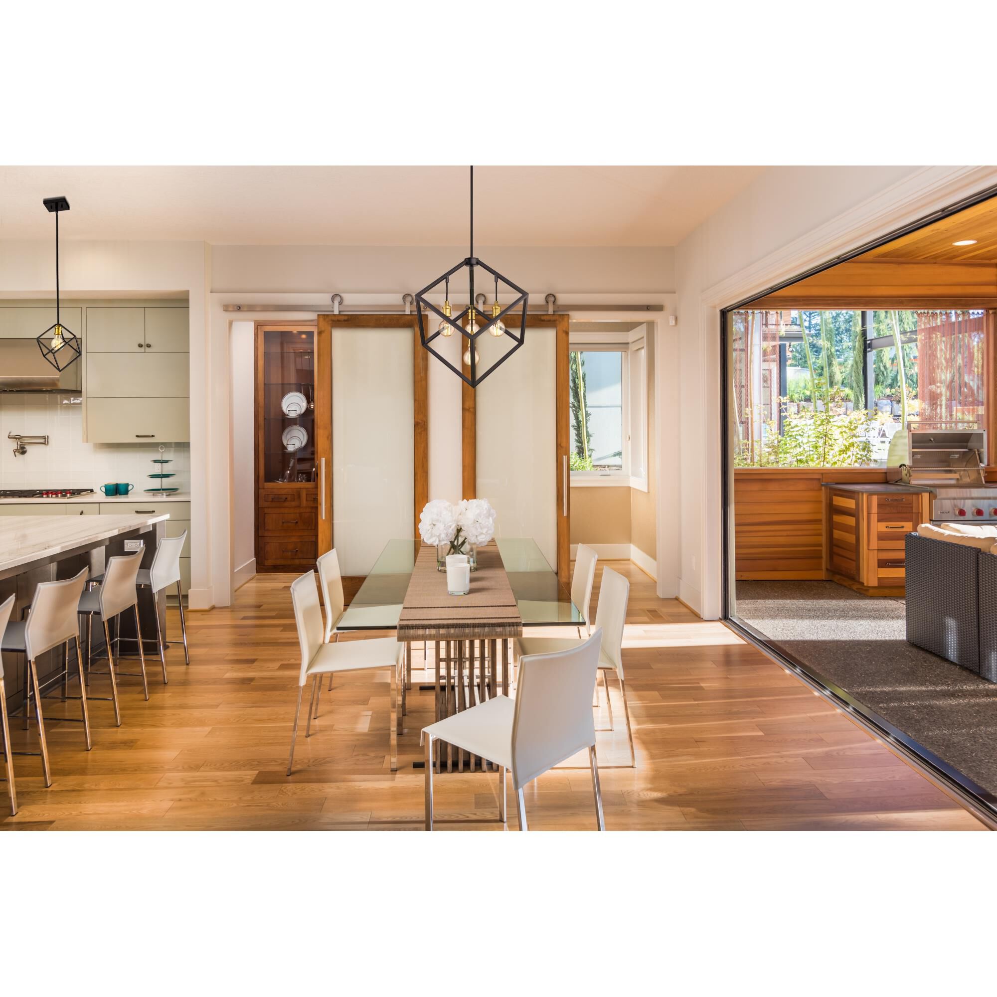 Shown in Bronze + Olde Brass finish and --- glass and --- shade