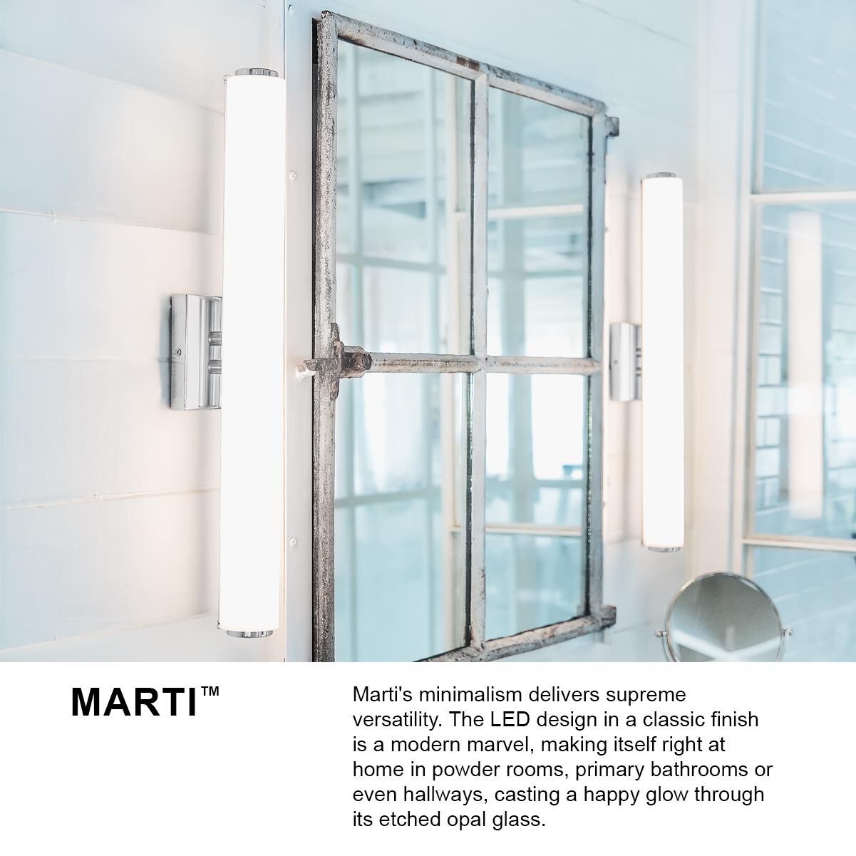 Shown in Black finish and Etched White glass