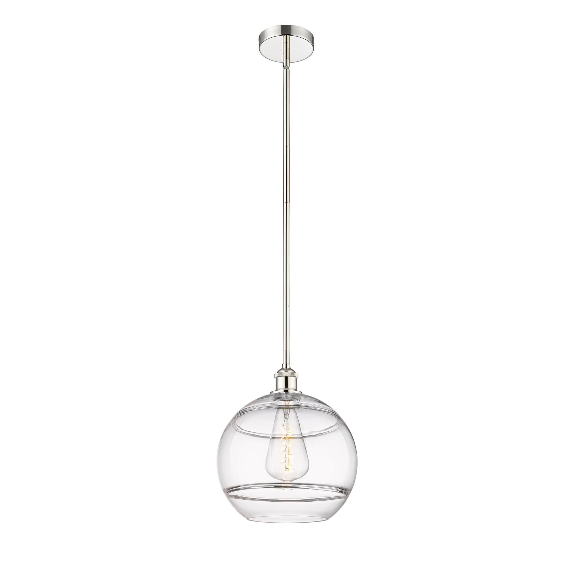 Shown in Polished Nickel finish and Clear glass