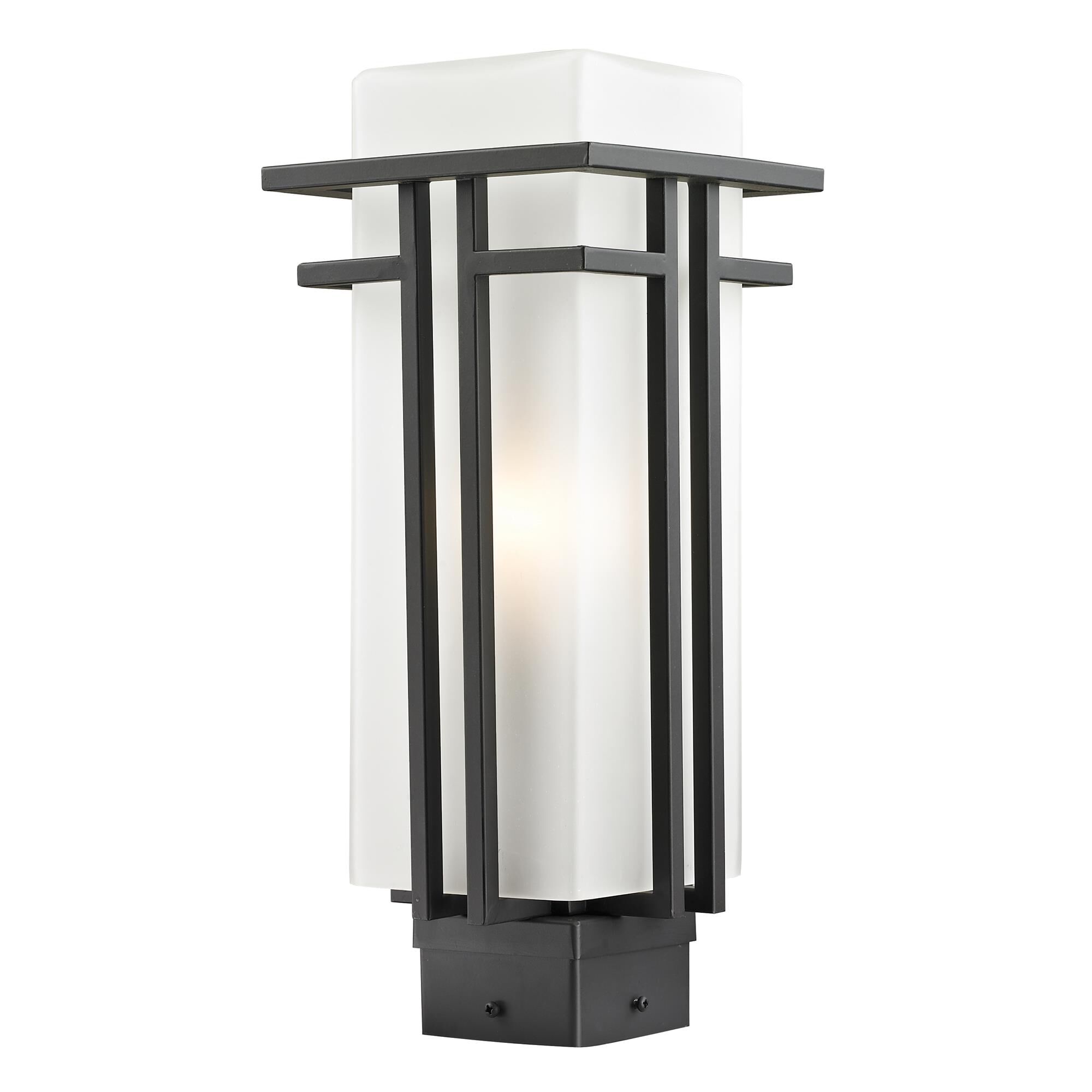 Shown in Outdoor Rubbed Bronze finish and Glass shade