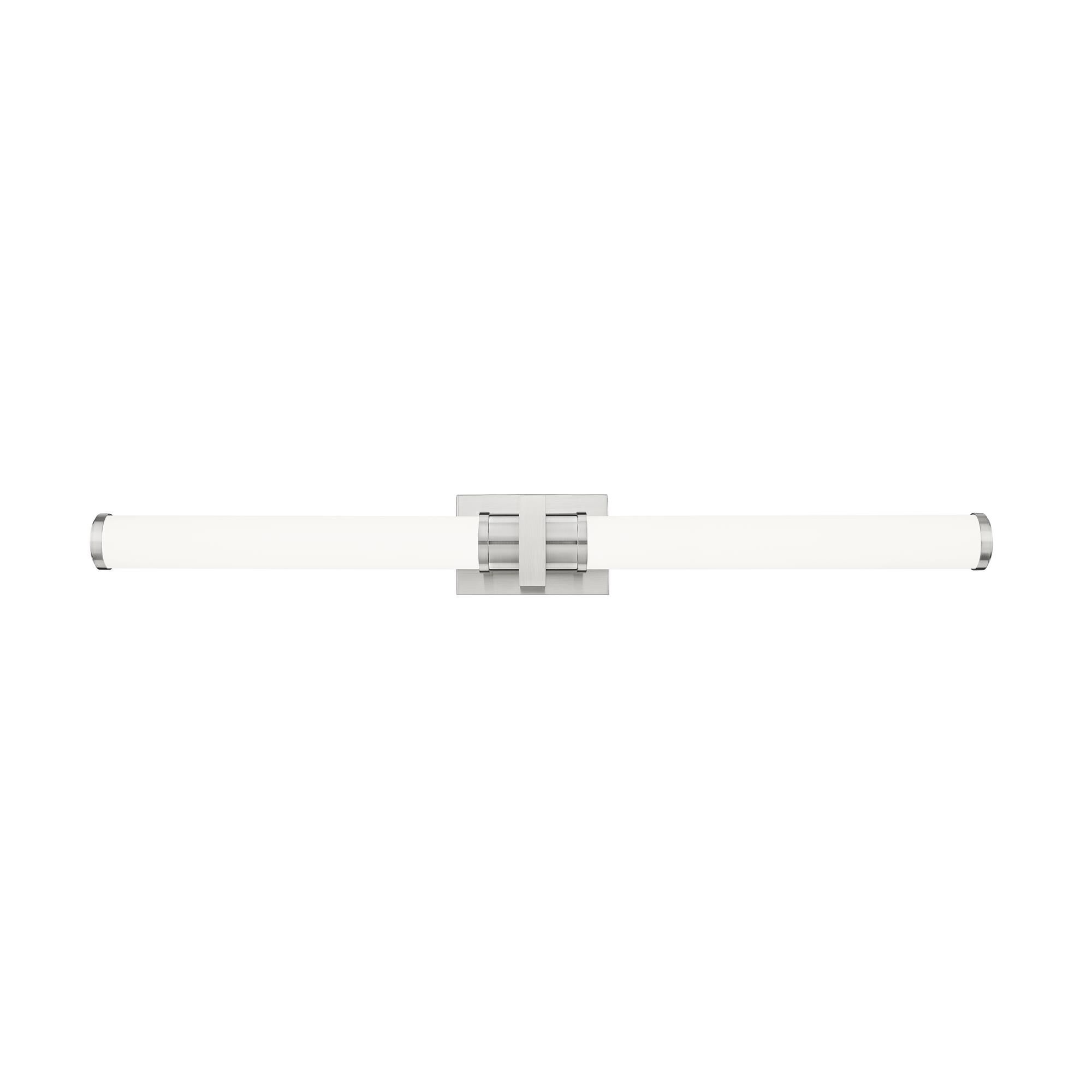 Shown in Brushed Nickel finish and Opal White glass and Opal White shade