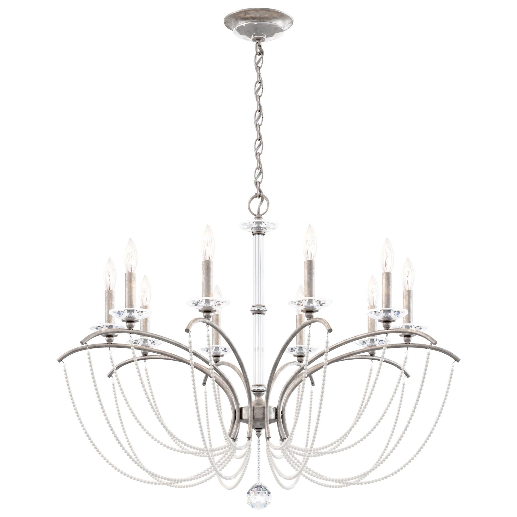 Shown in Antique Silver finish and White Pearl crystal