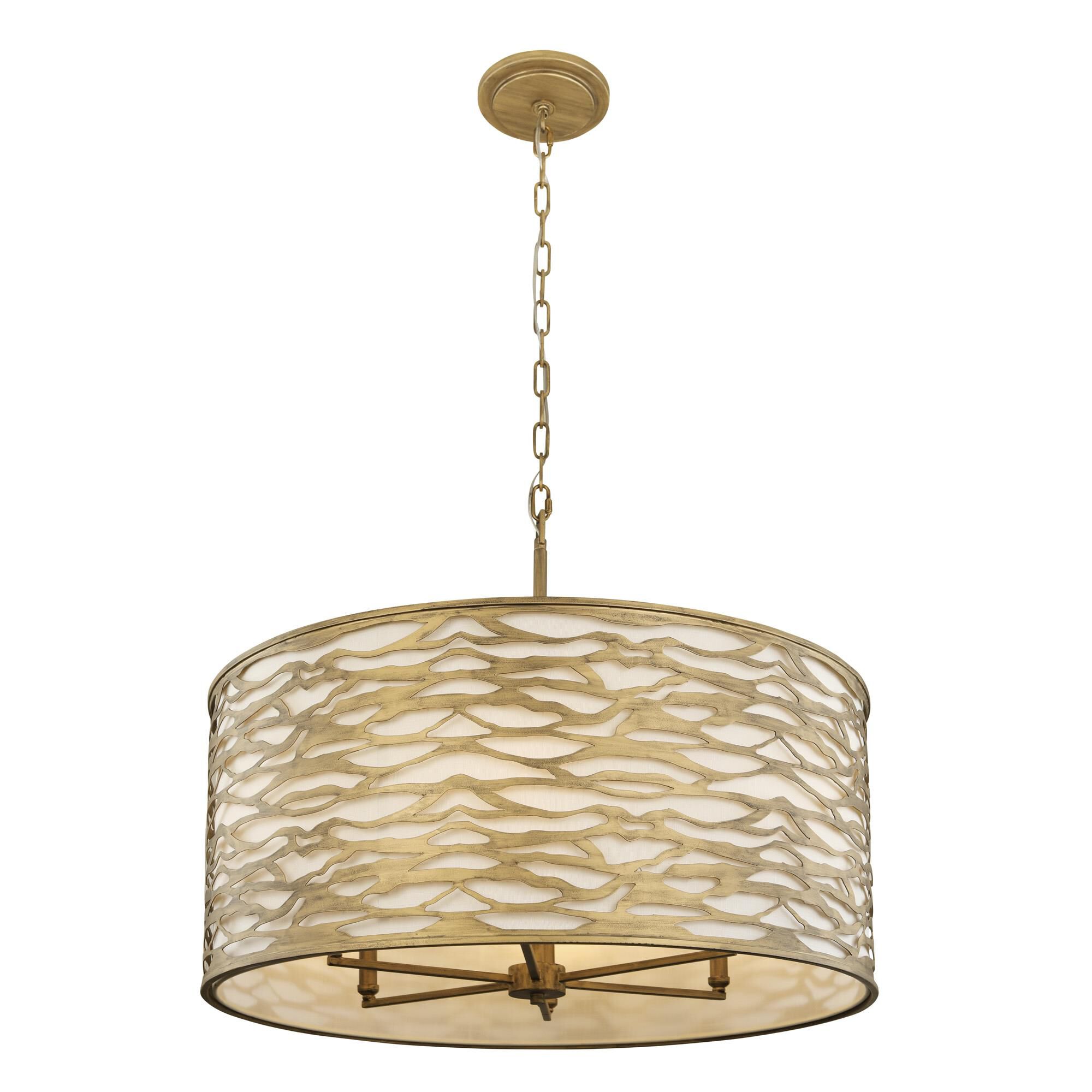 Shown in Havana Gold finish and Bone Linen shade