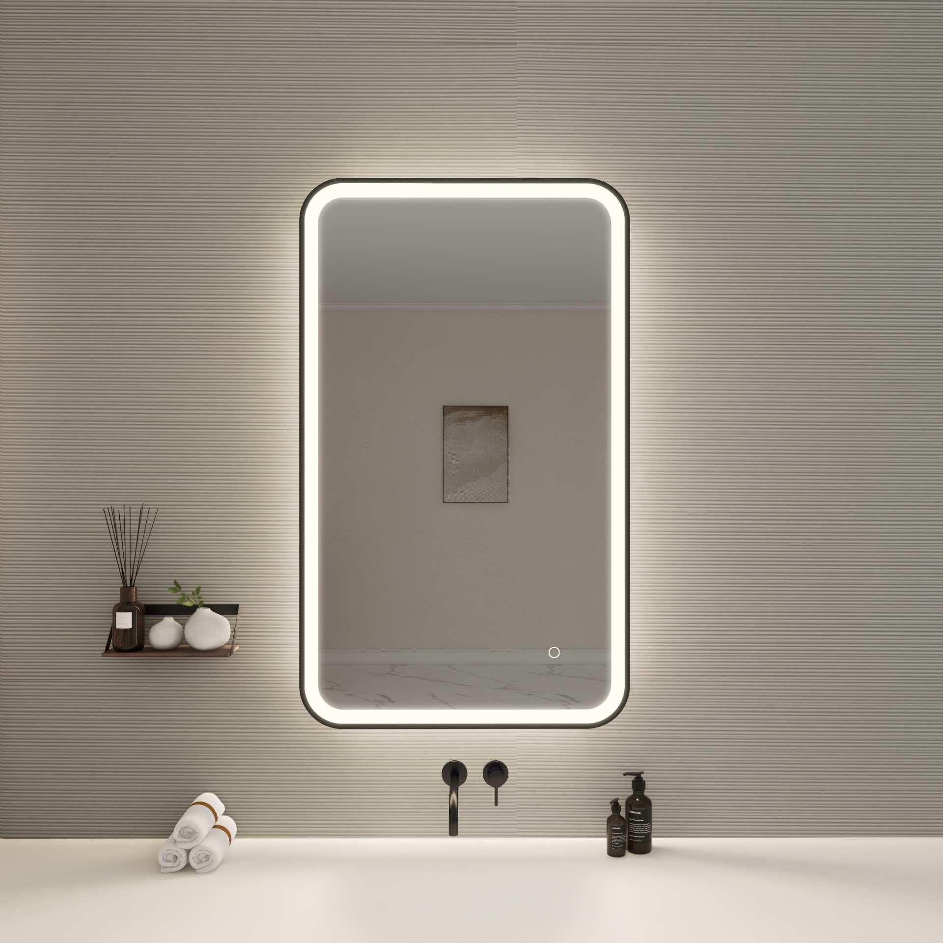 Harmoni 40 Inch Rectangular LED Lighted Mirror by Elegant Decor