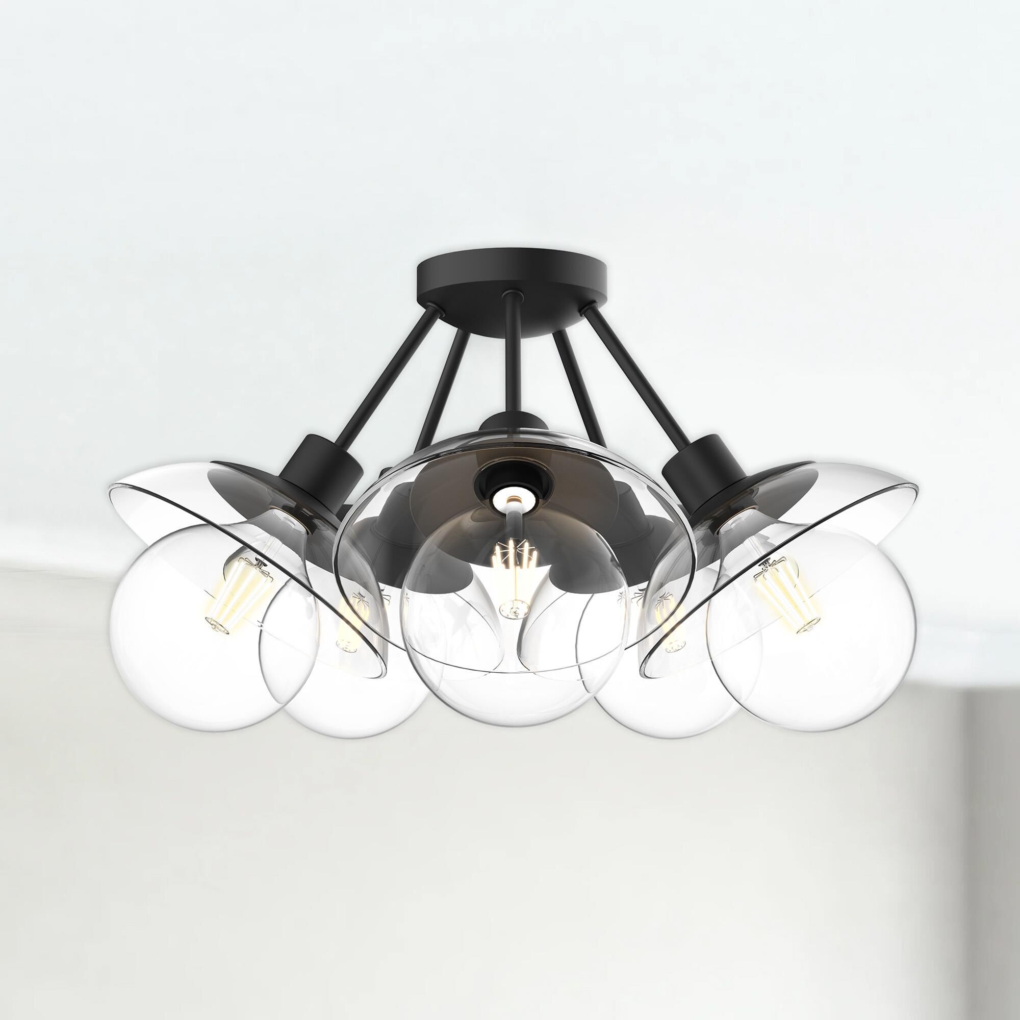 Francesca 5 Light Semi Flush Mount by Alora Mood