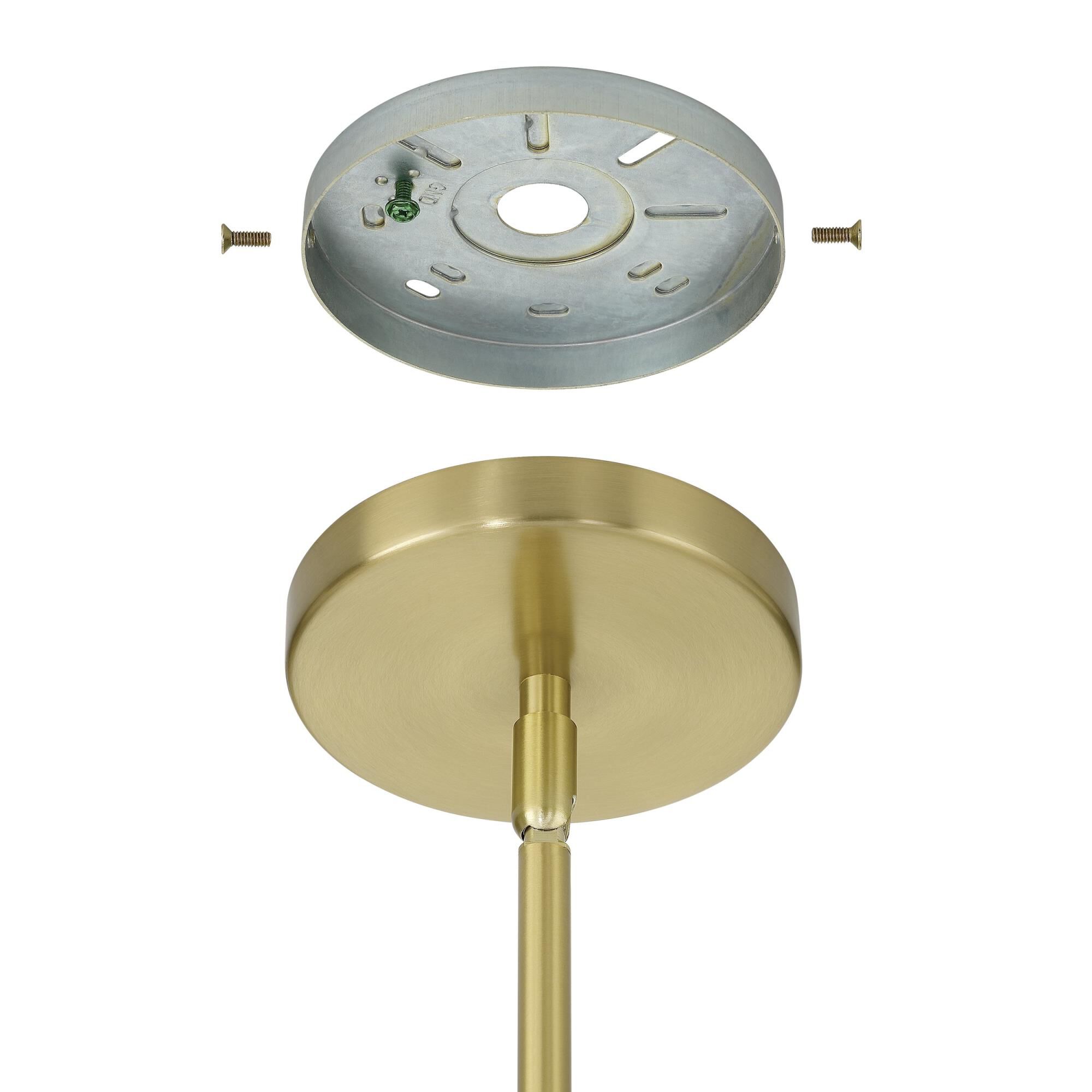 Shown in Brushed Gold finish and Opal glass