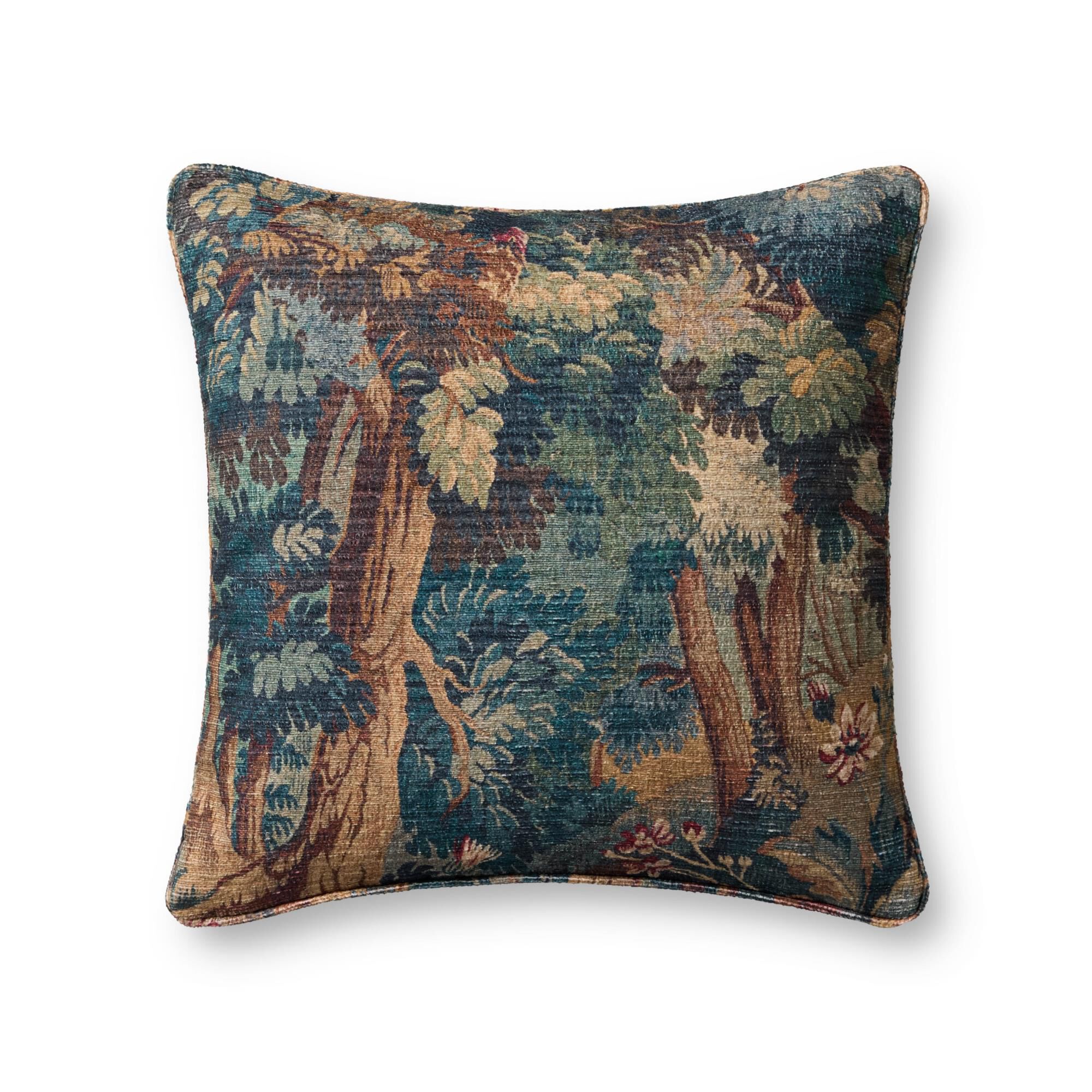 Shown in Green / Multi finish and Cover with Poly Pillow accent