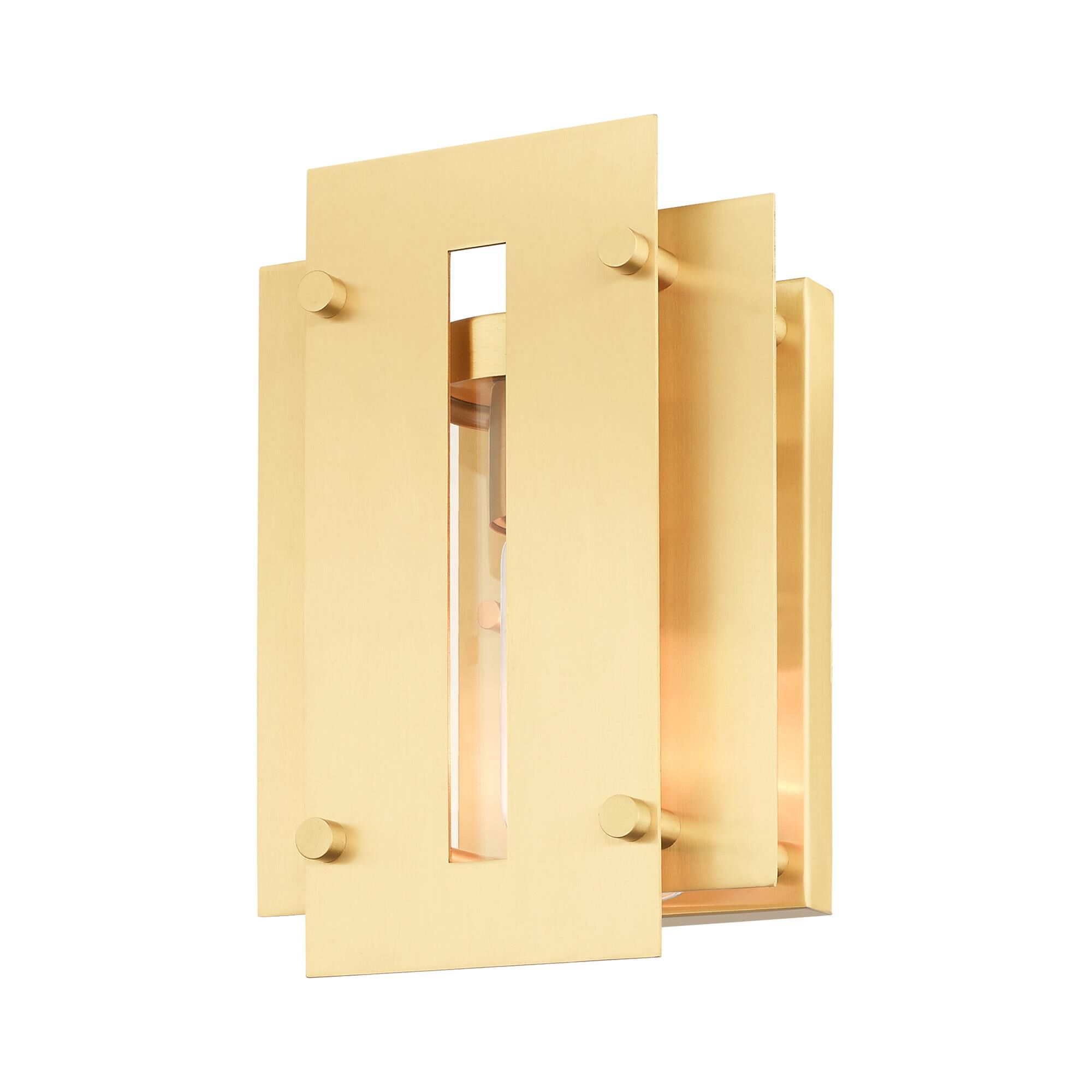 Shown in Satin Brass finish and Clear glass and Clear Glass shade