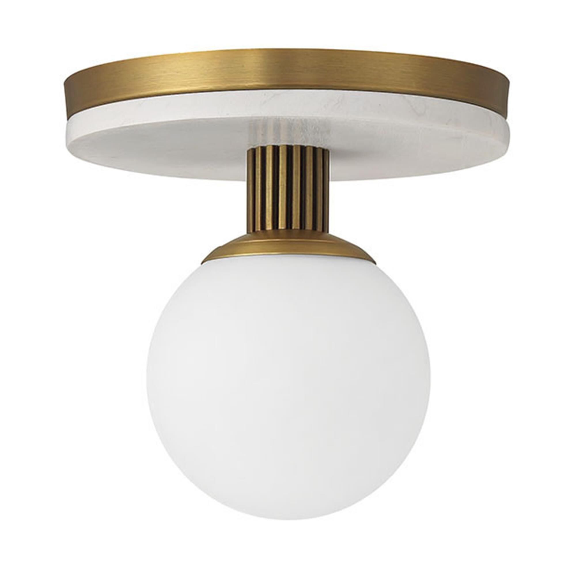 Shown in Antique Brass finish and Opal Etched glass
