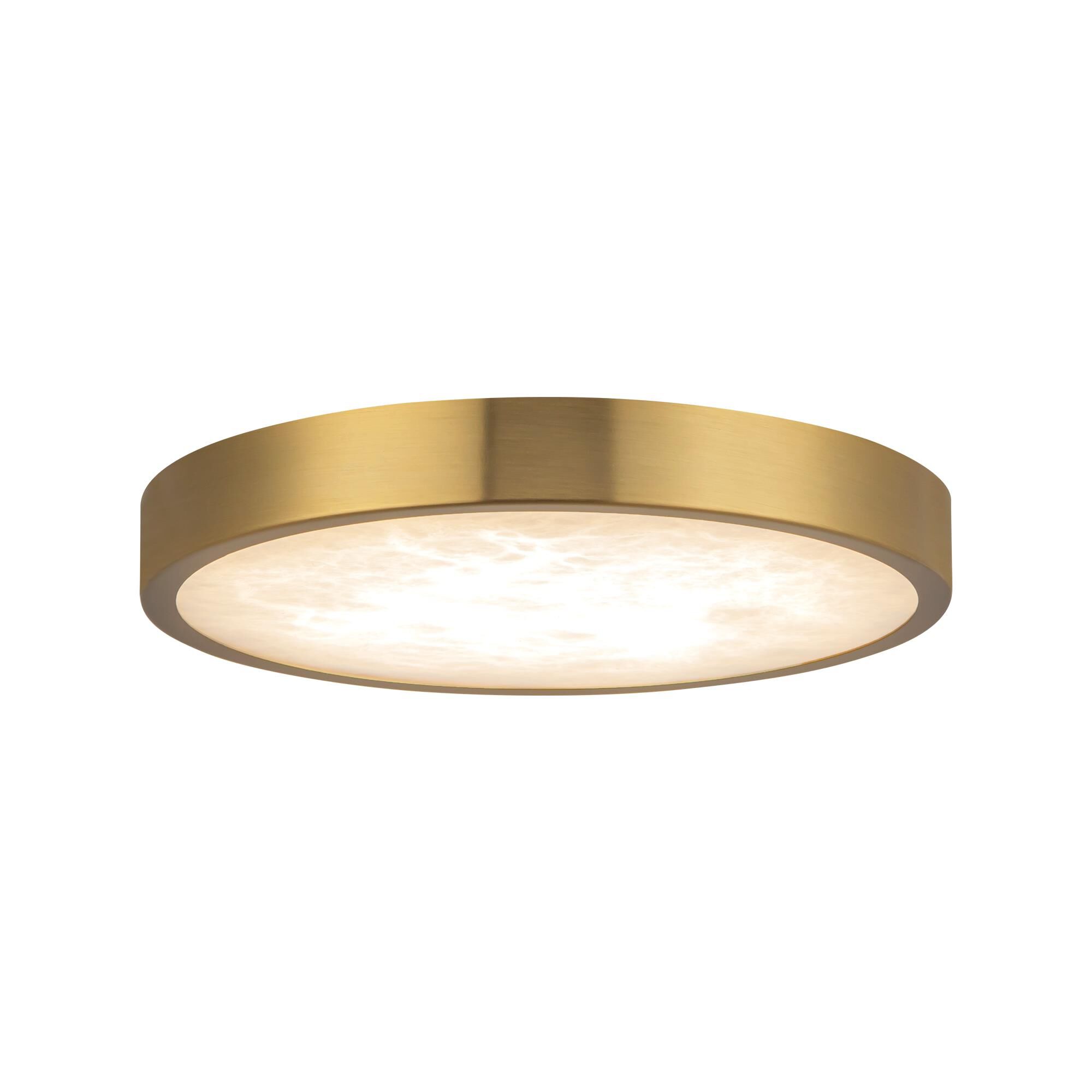 Shown in Brushed Gold finish and Alabaster glass