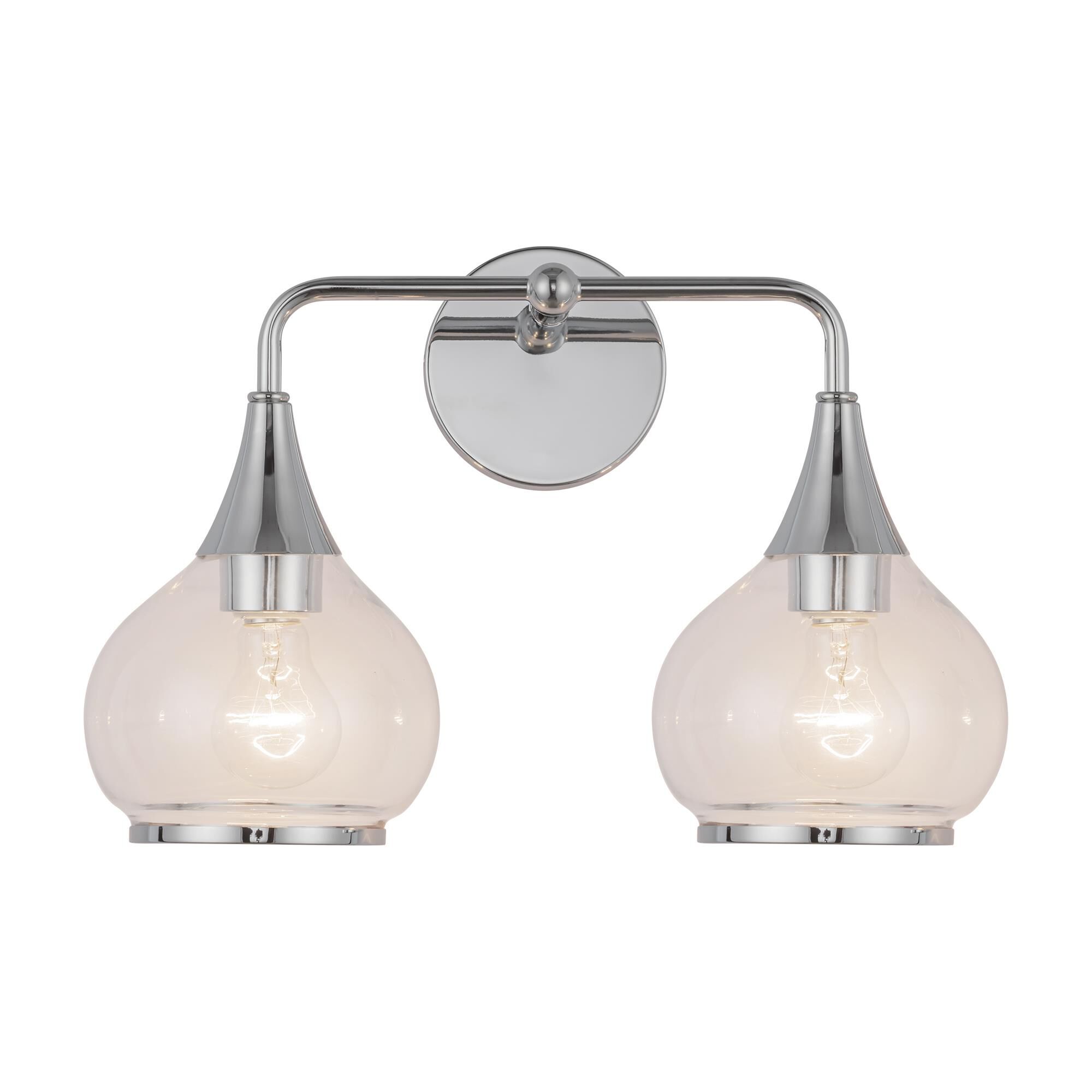 Shown in Chrome finish and Clear glass