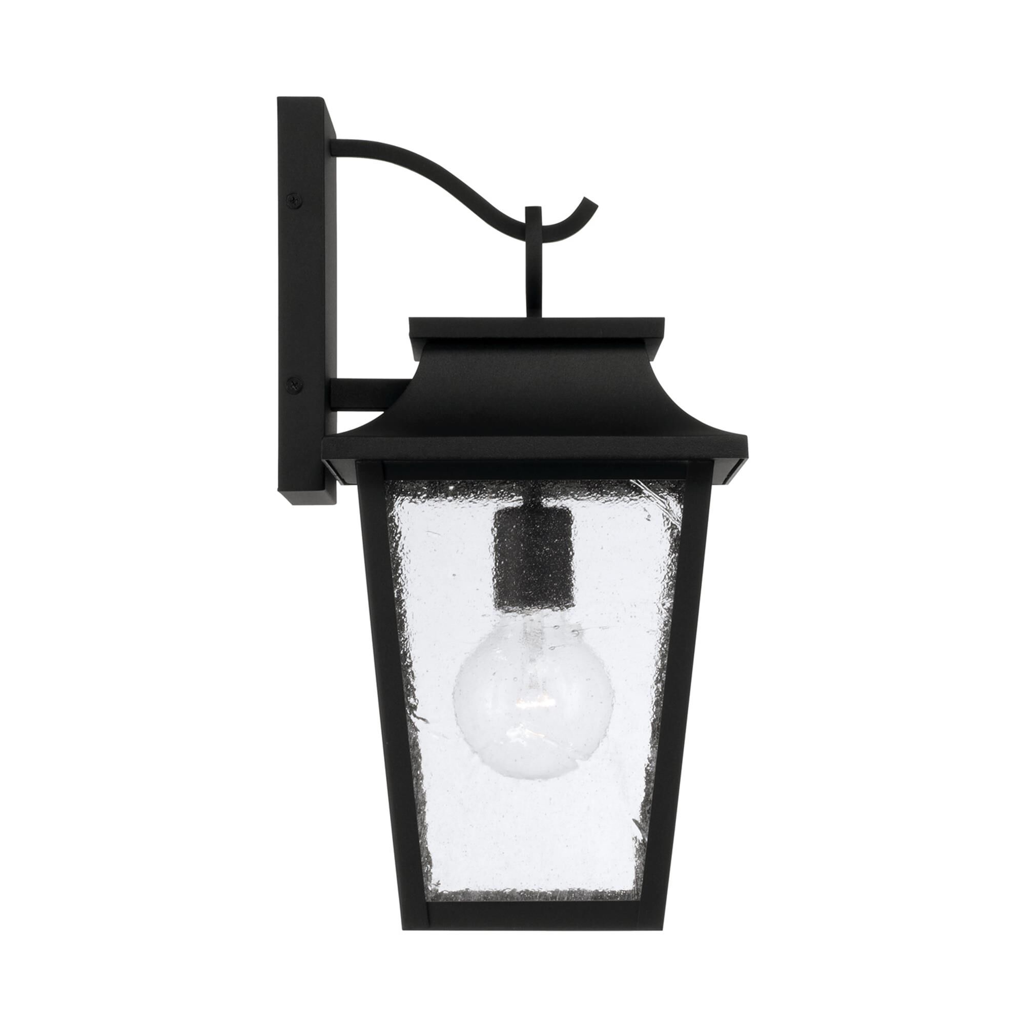 Shown in Black finish and Antiqued glass
