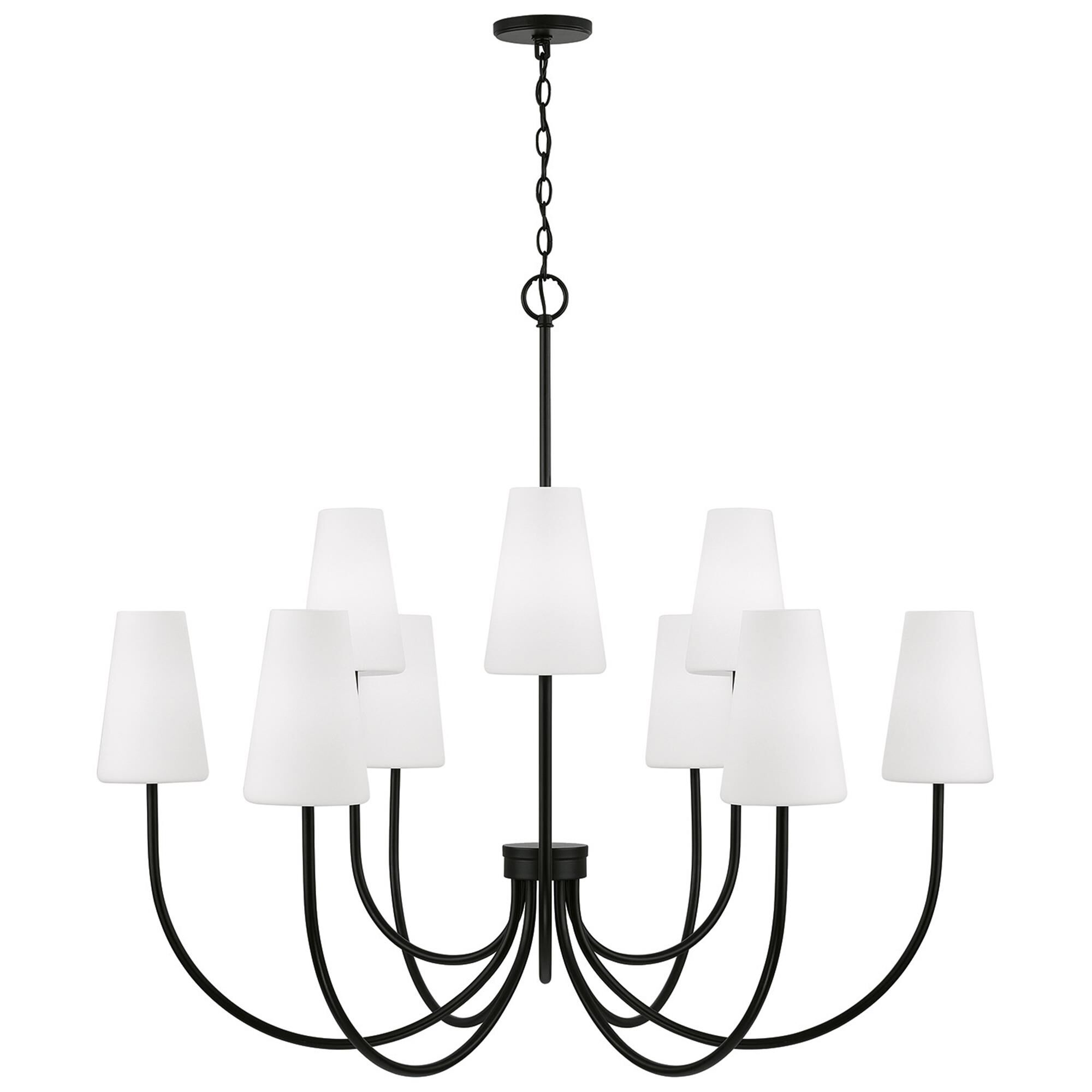 Shown in Matte Black finish and Soft White glass