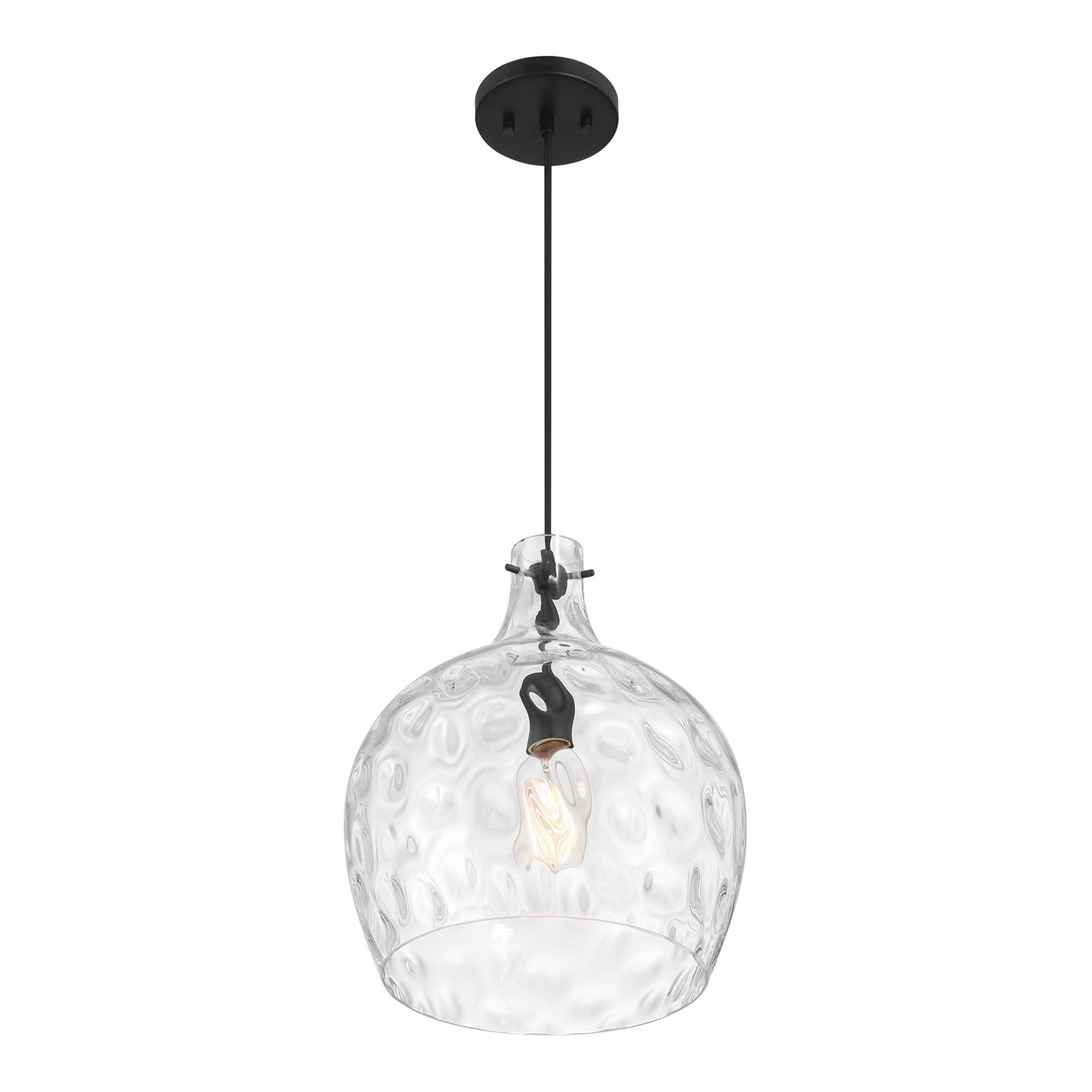 Shown in Matte Black finish and Hammered glass