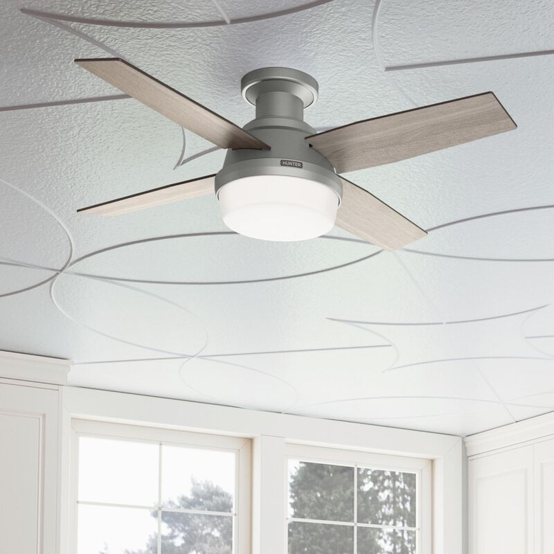 Dempsey 44 Inch Flush Mount Fan with Light Kit by Hunter Fan