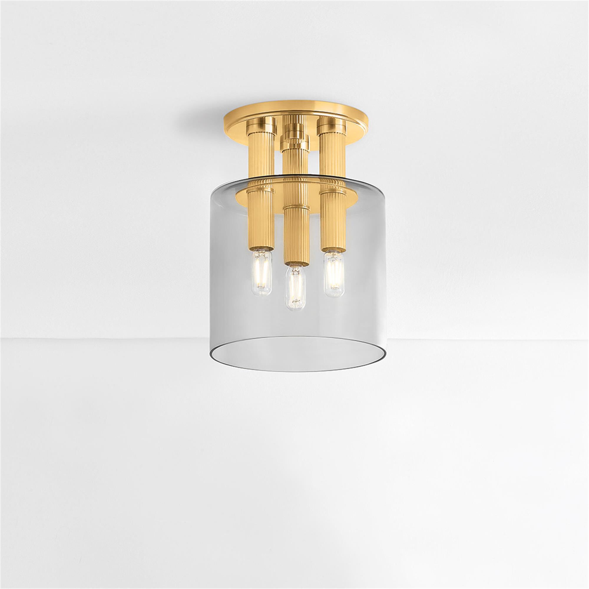 Crystler 8 Inch 3 Light Flush Mount,