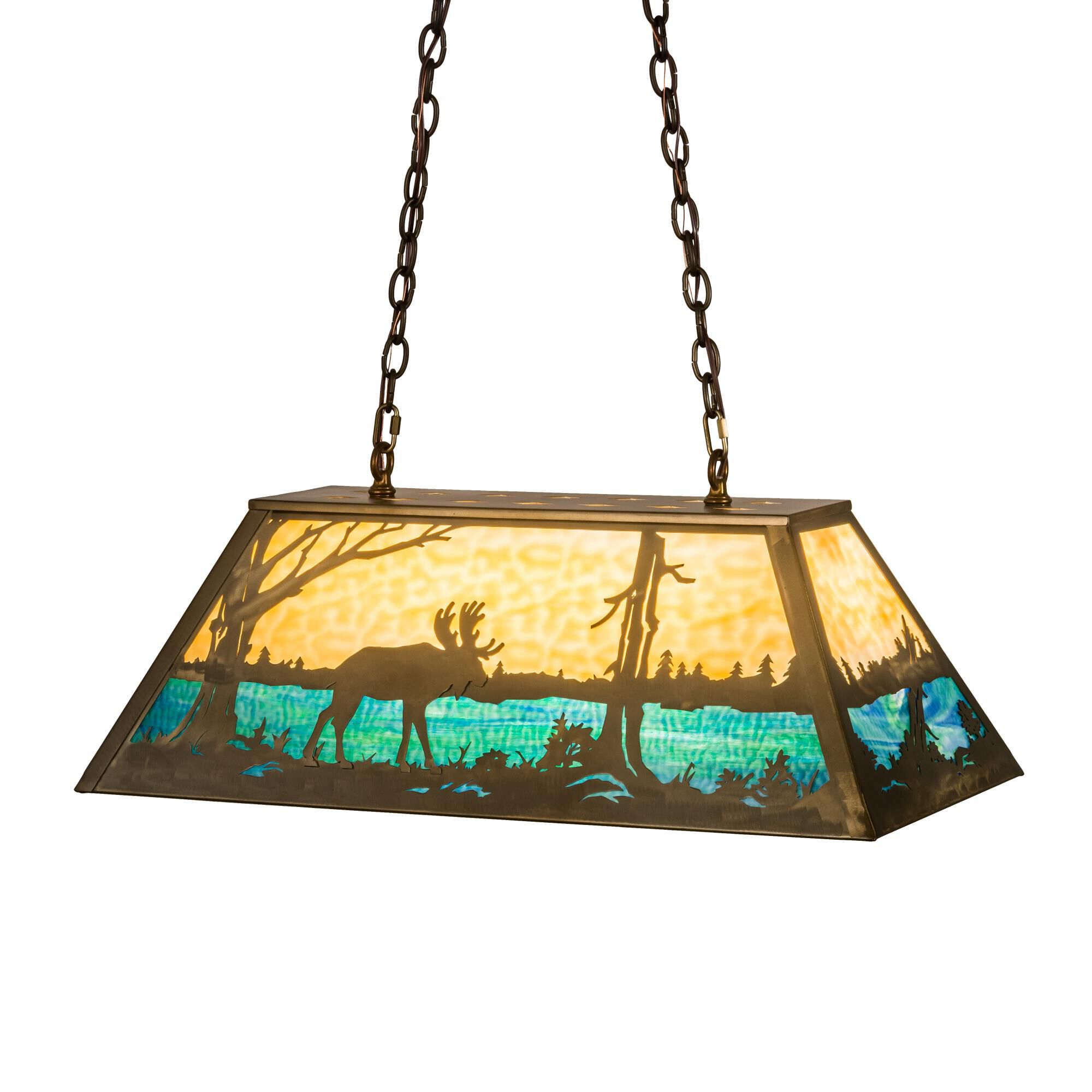 Moose At Lake 33 Inch 6 Light Linear Suspension Light by Meyda Lighting