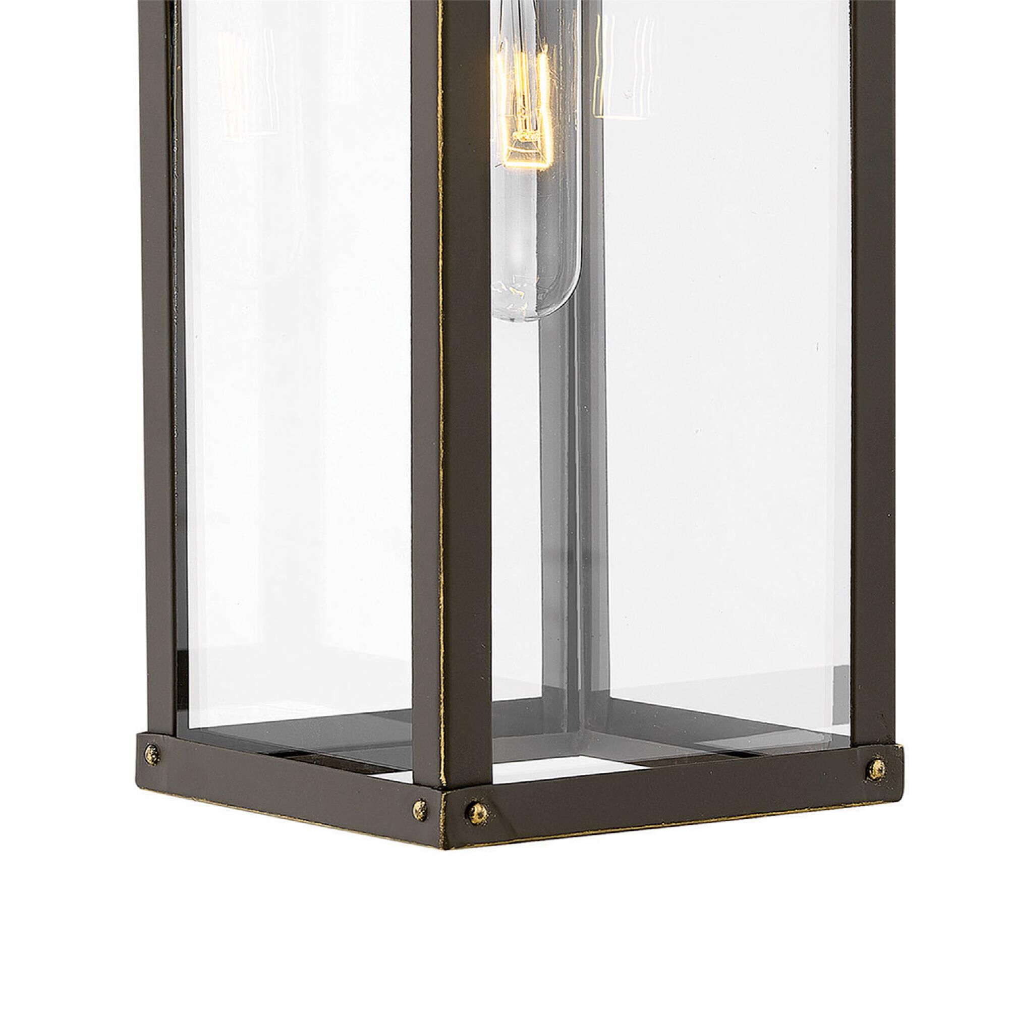 Shown in Oil Rubbed Bronze finish and Clear glass