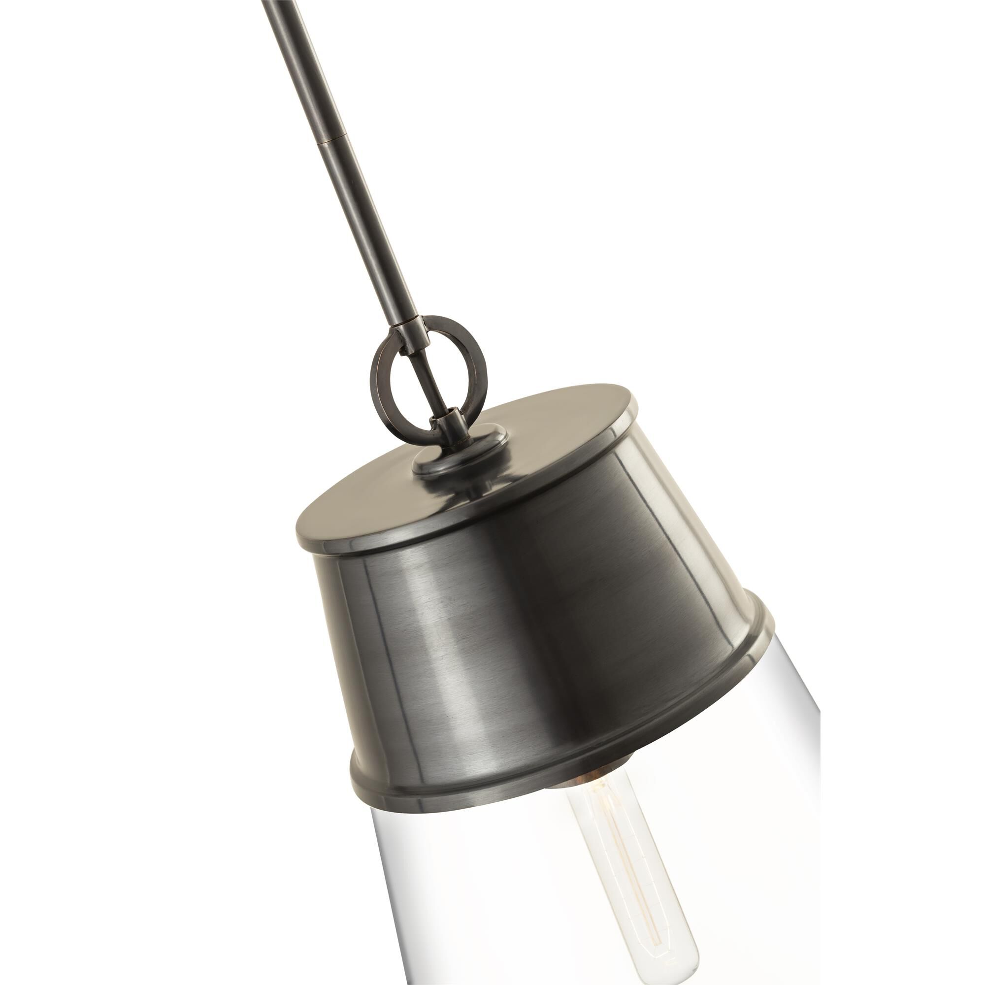 Shown in Plated Bronze finish and Glass shade
