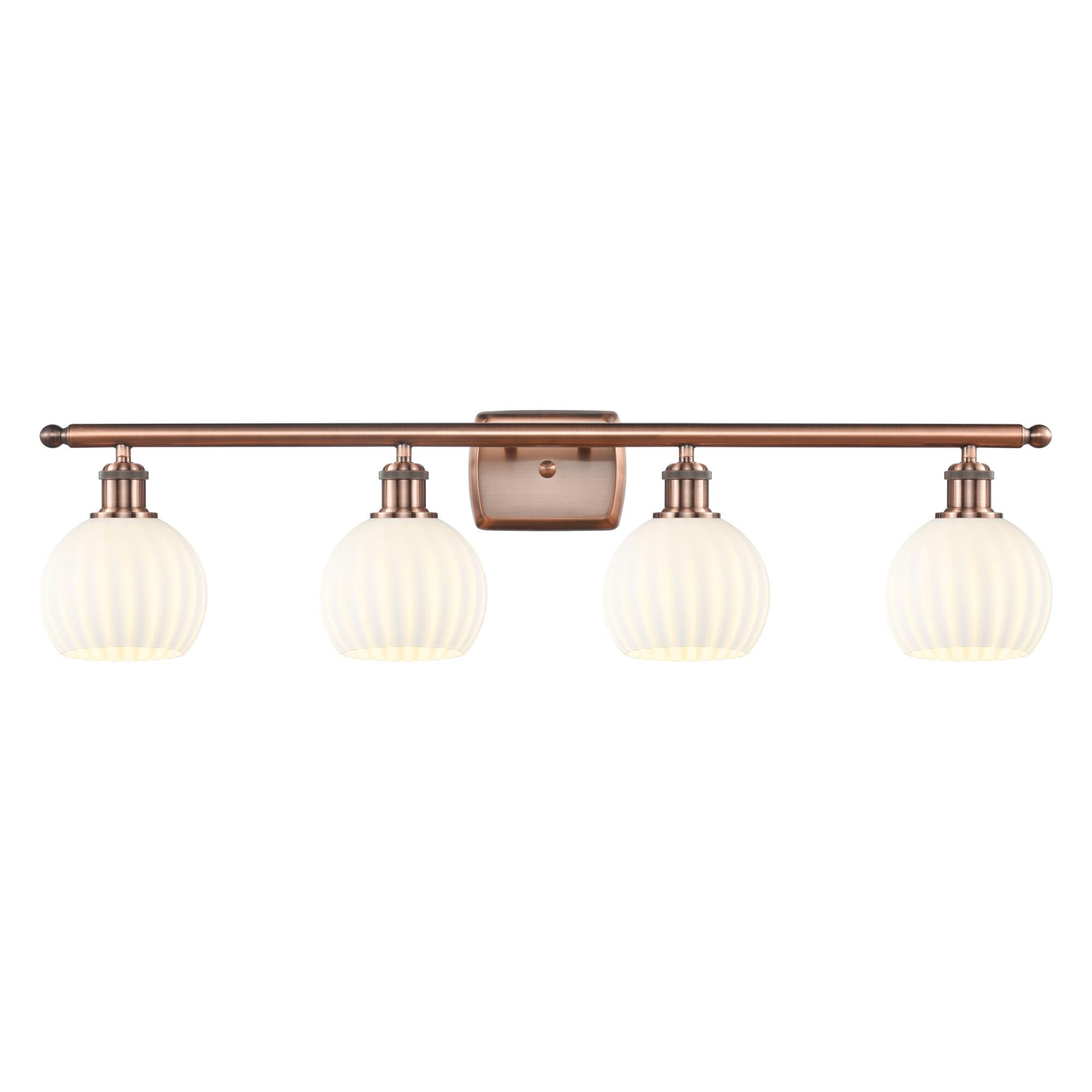 Shown in Antique Copper finish and White Venetian glass