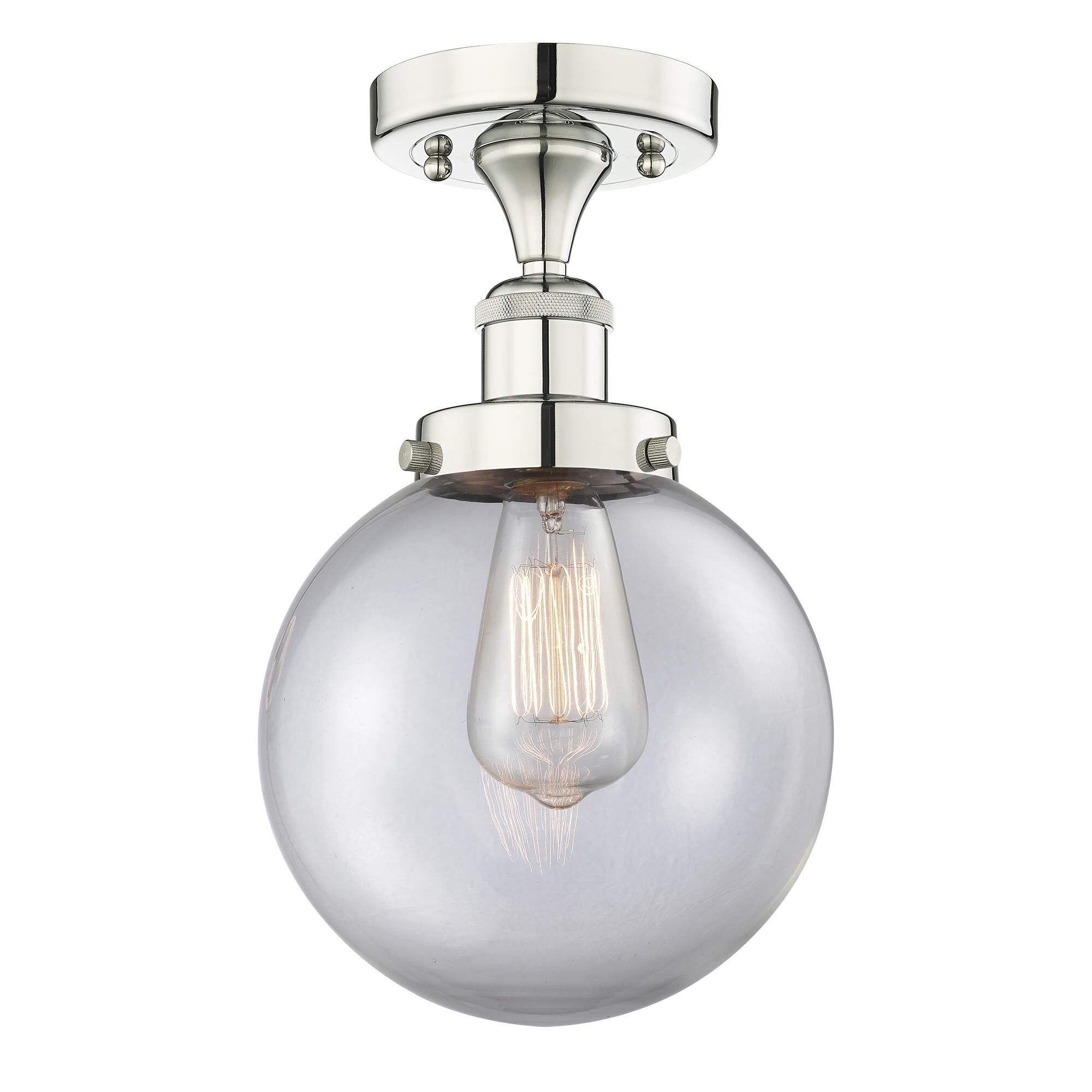 Shown in Polished Nickel finish and Clear glass