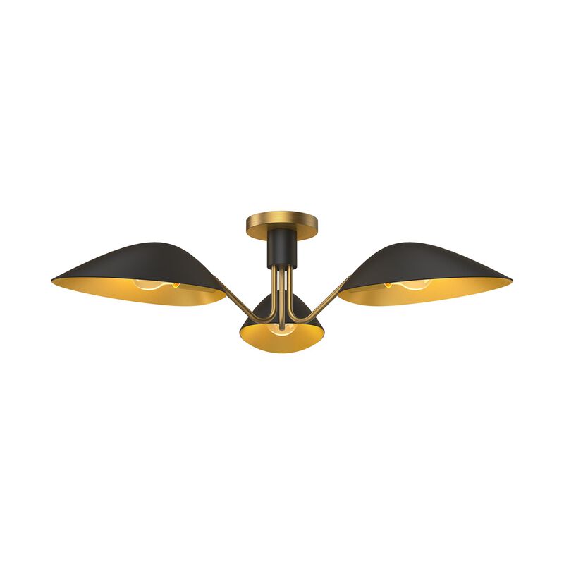Oscar 32 Inch 3 Light Semi Flush Mount by Alora Mood