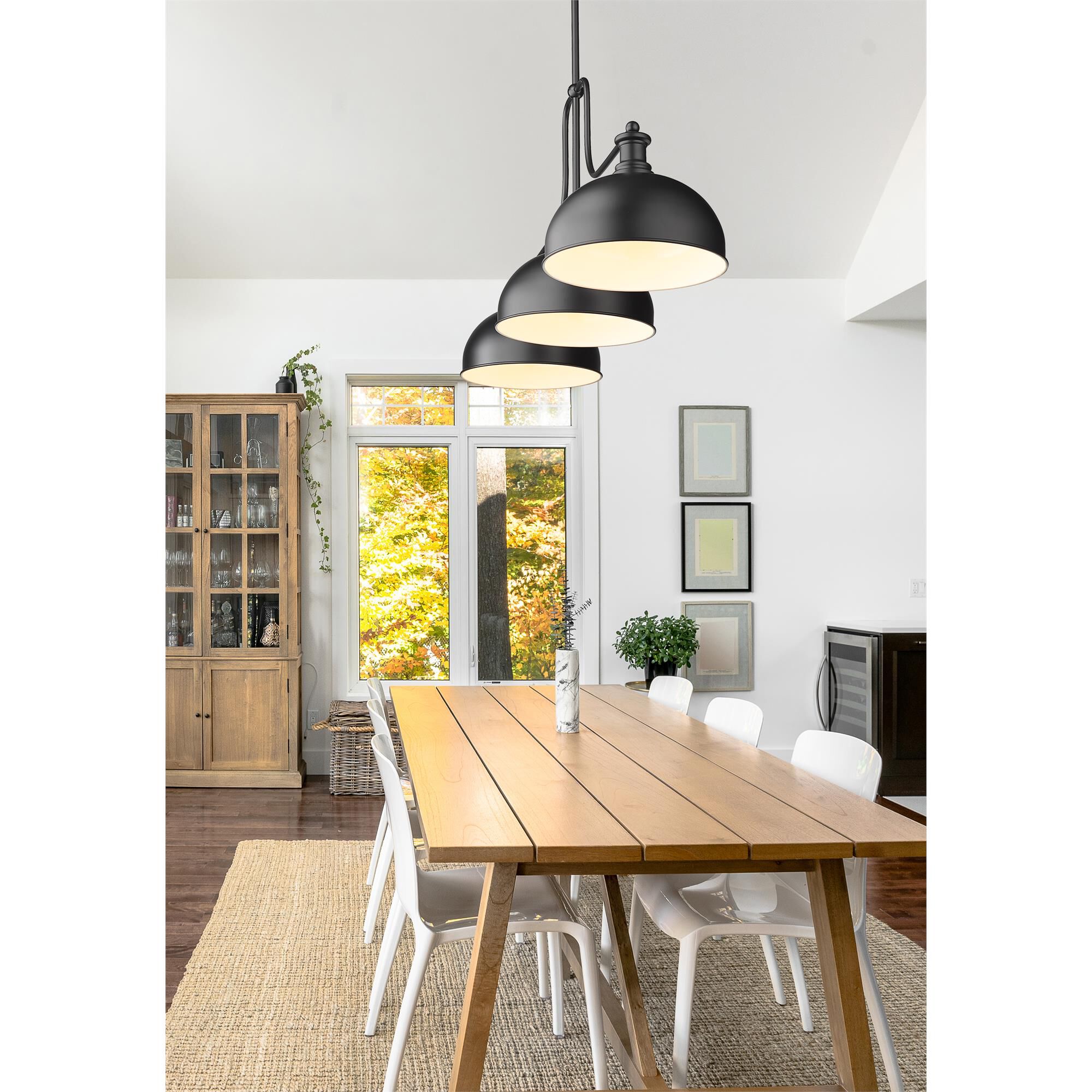 Shown in Matte Black finish and Steel shade
