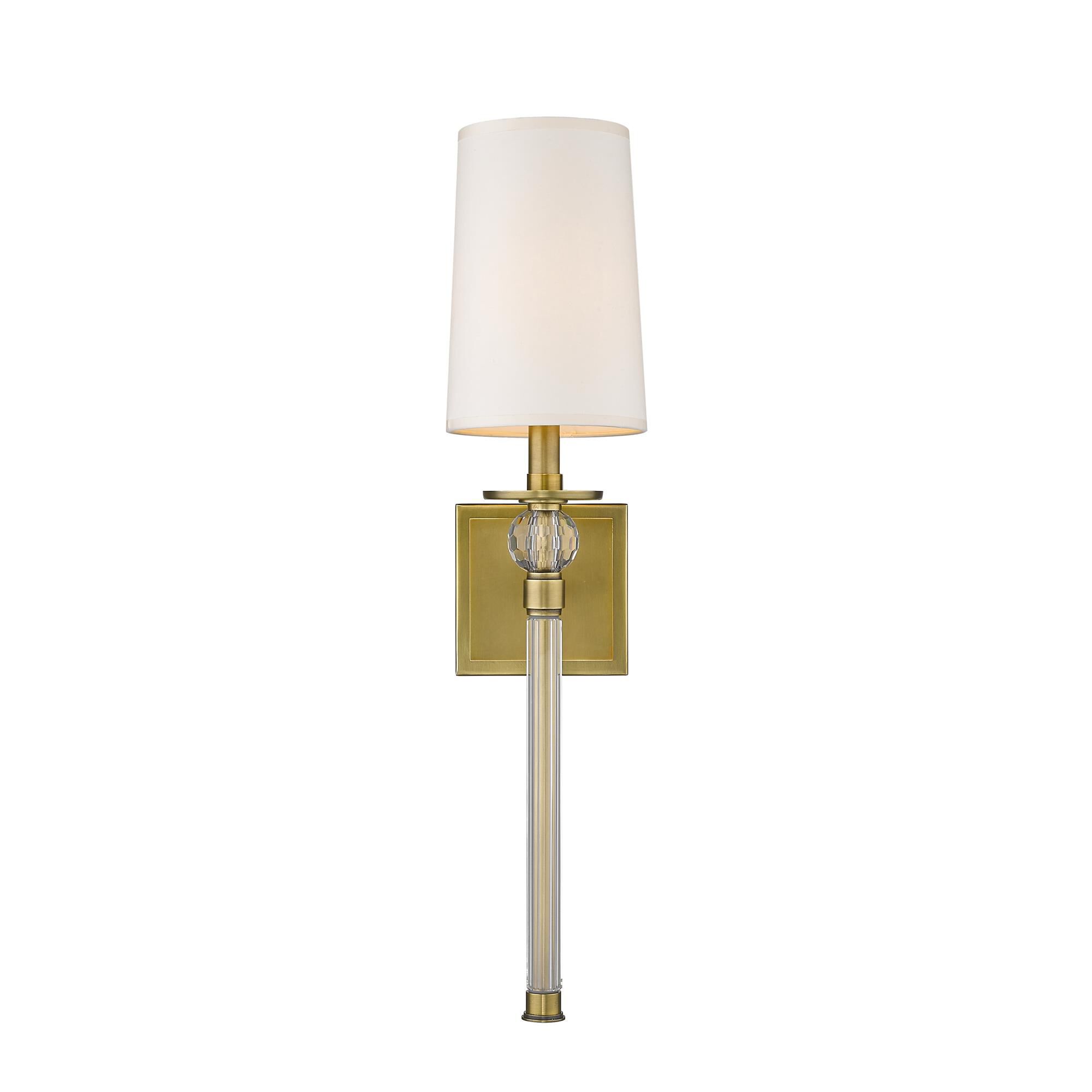 Shown in Rubbed Brass finish and Parchment Paper glass and Parchment Paper shade