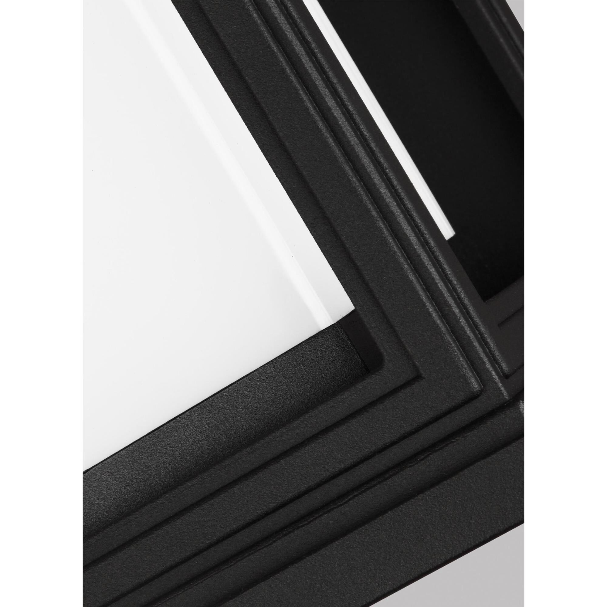 Shown in Textured Black finish and White Opal Etched glass