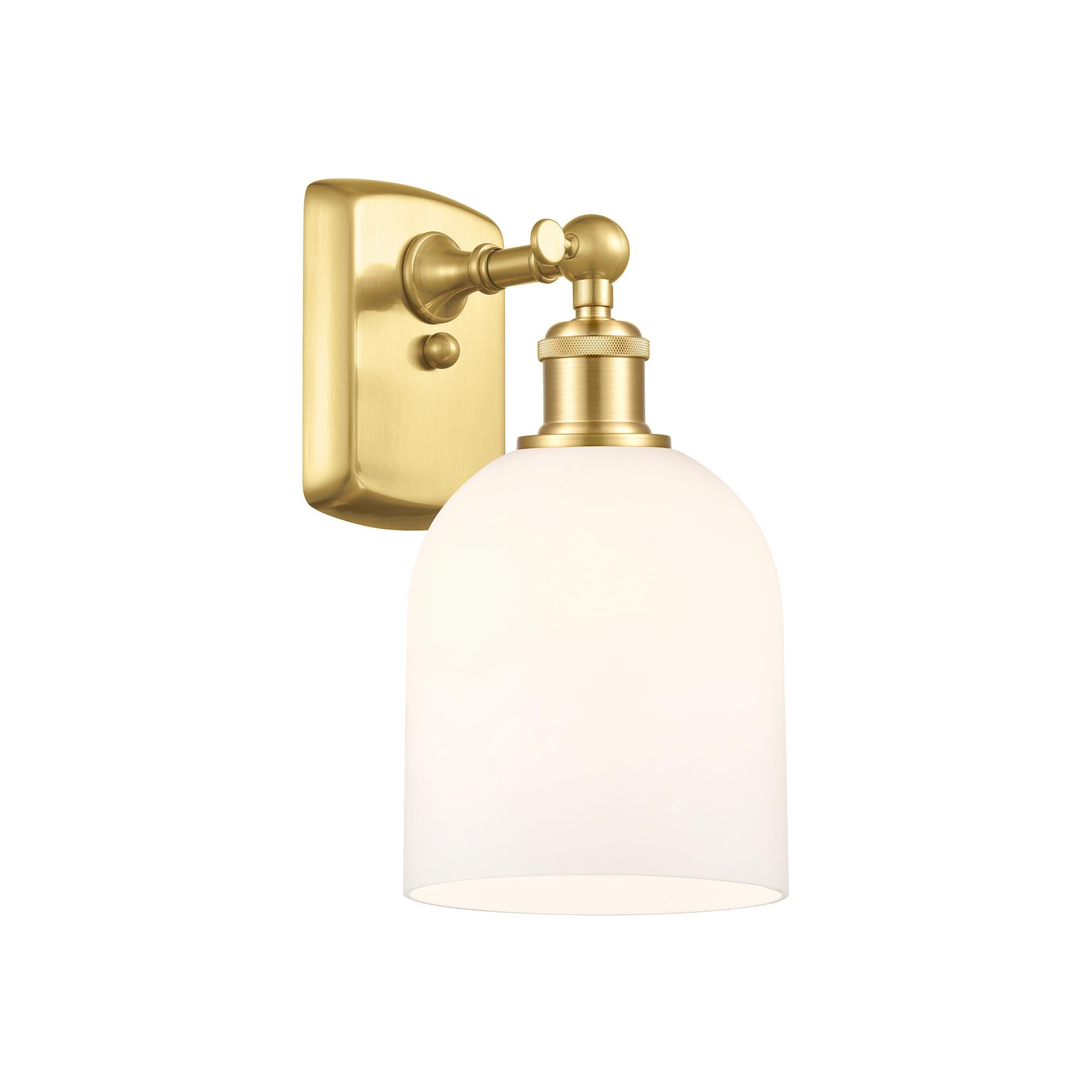 Shown in Satin Gold finish and Glossy White glass