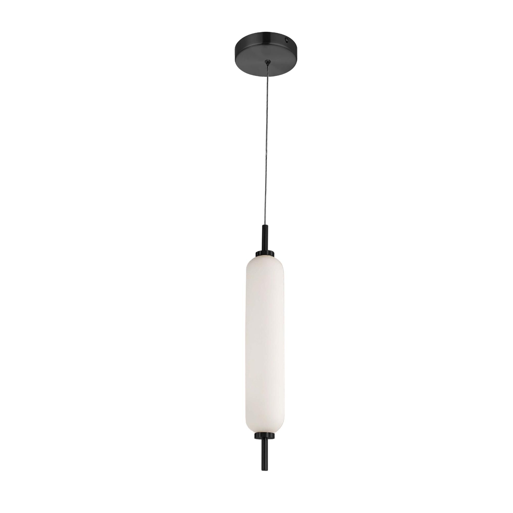 Shown in Matte Black finish and White shade