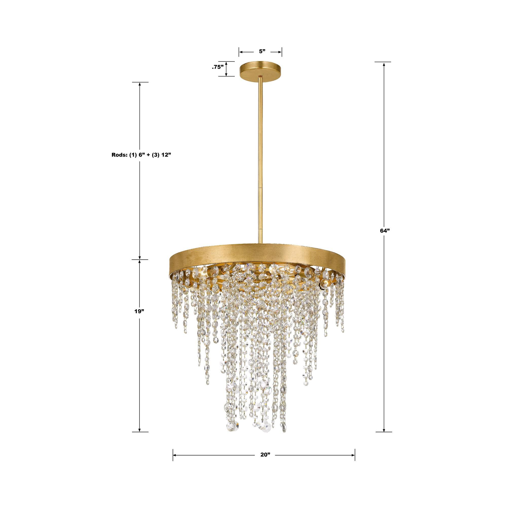 Shown in Antique Gold finish and Hand Cut Crystal crystal