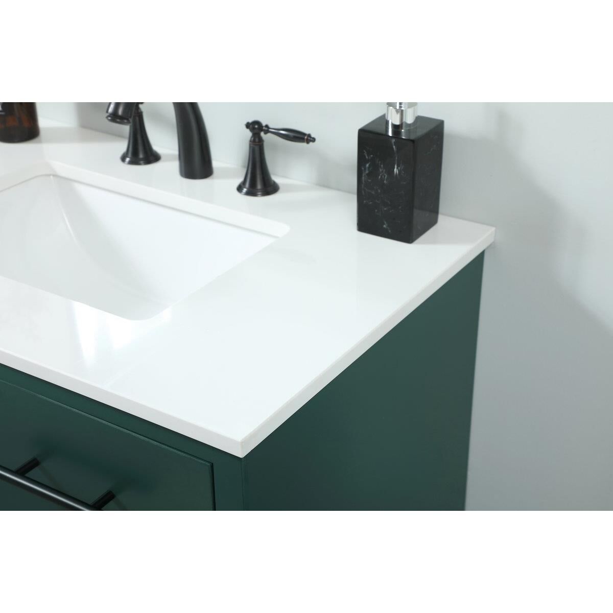 Shown in Green finish and No Backsplash accent