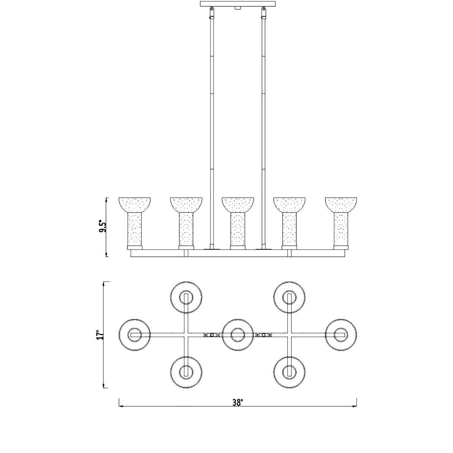 Nova 38 Inch 7 Light Linear Suspension Light by Designers Fountain