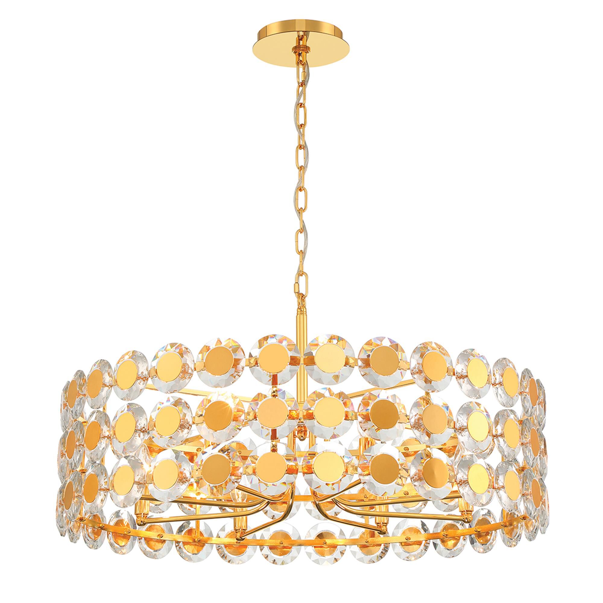 Shown in Gold finish and Clear crystal