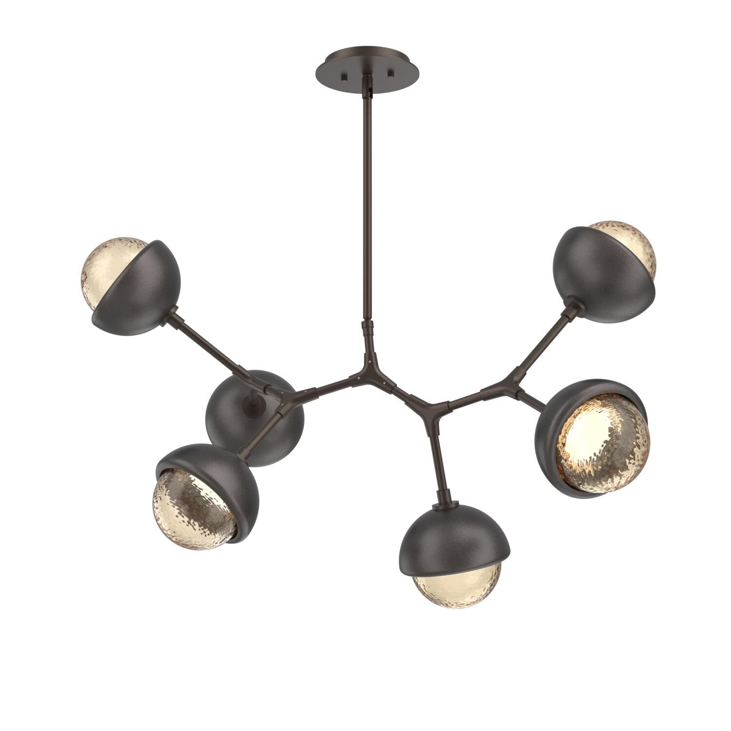 Shown in Flat Bronze finish and Amber glass and Graphite accent