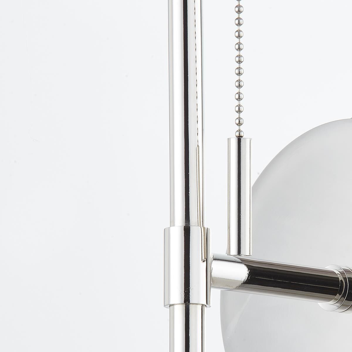 Shown in Polished Nickel finish and White Linen shade