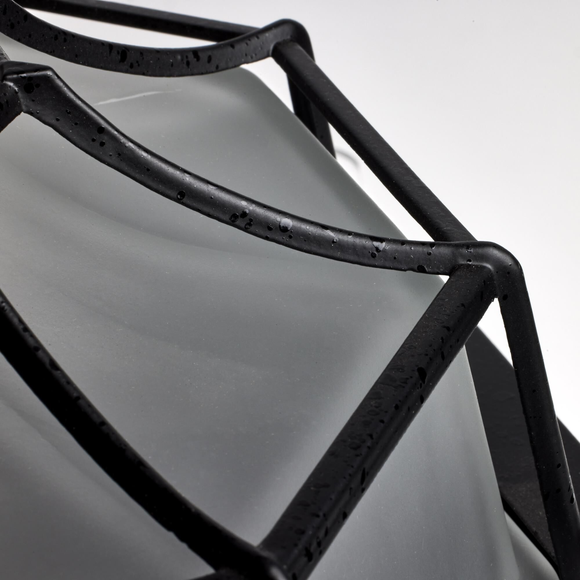 Shown in Textured Black finish and Frosted glass