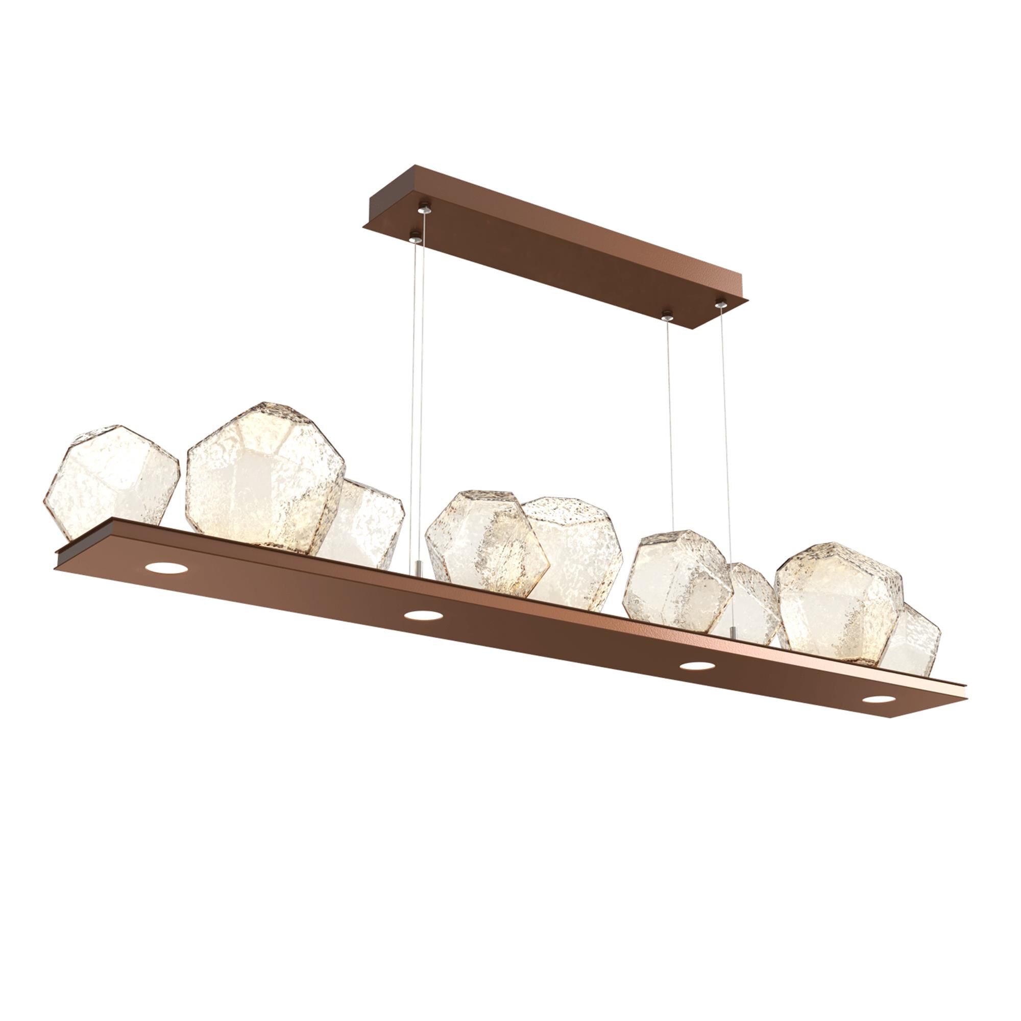 Shown in Burnished Bronze finish and Amber glass