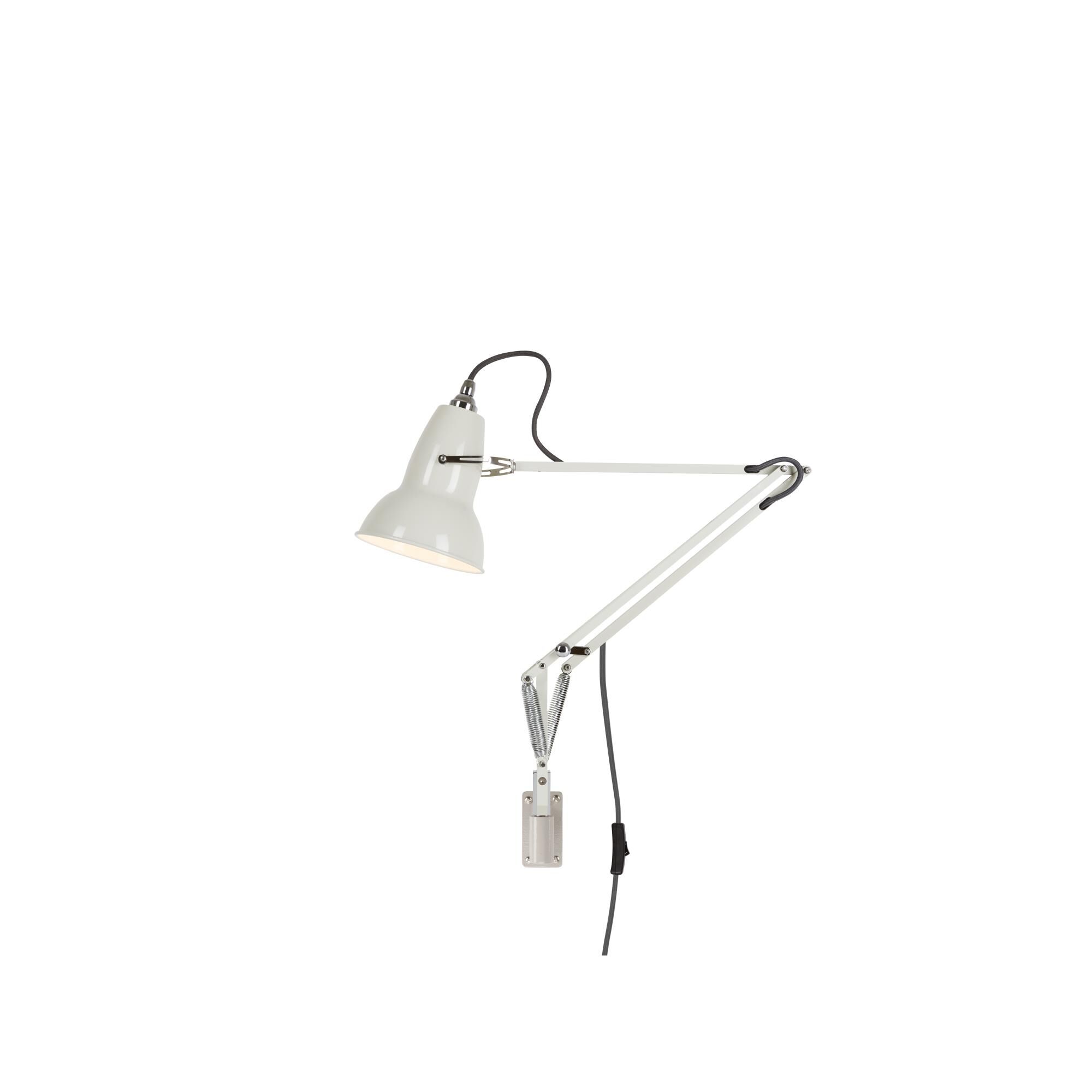 Shown in Linen White finish and Aluminum shade