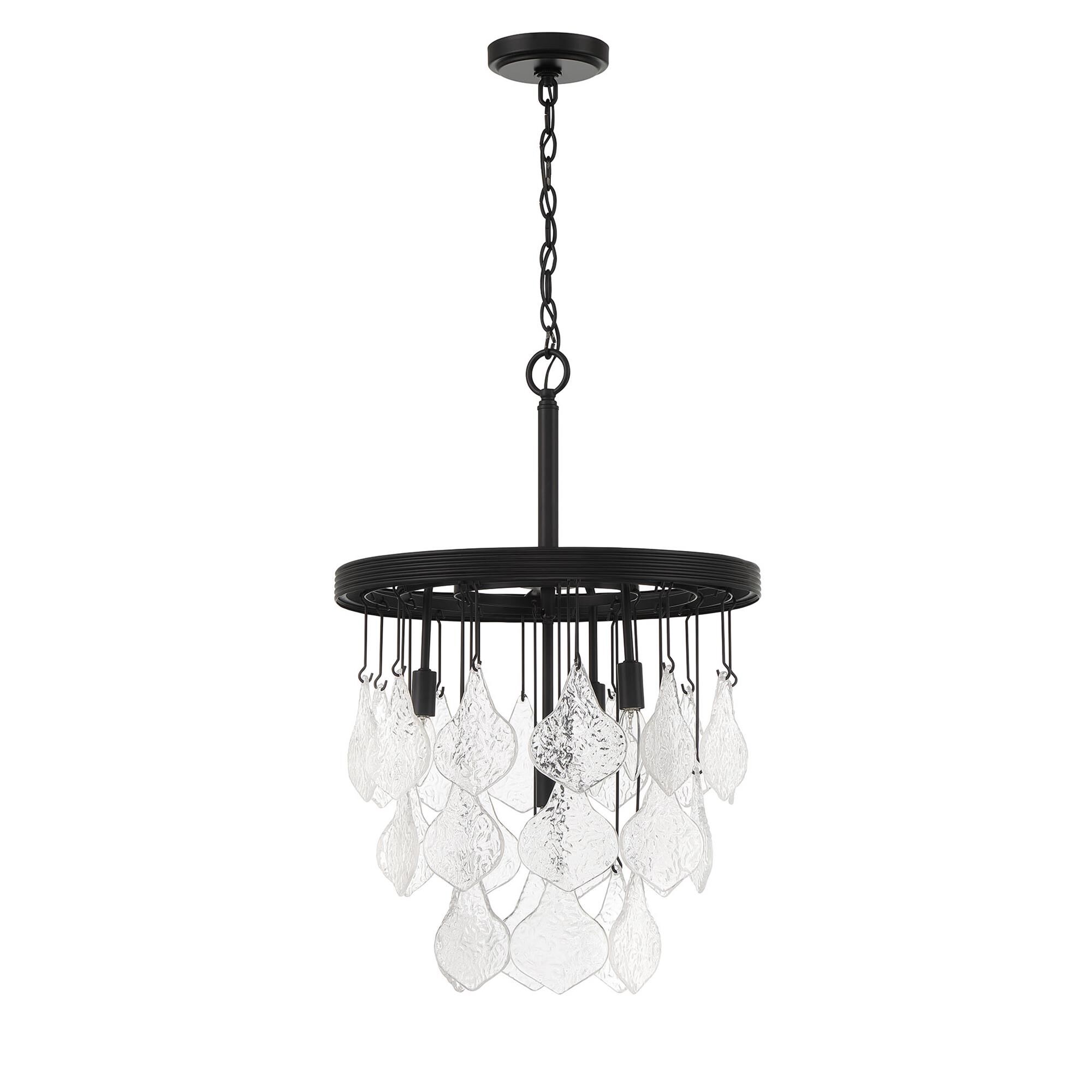 Shown in Flat Black finish and Clear glass