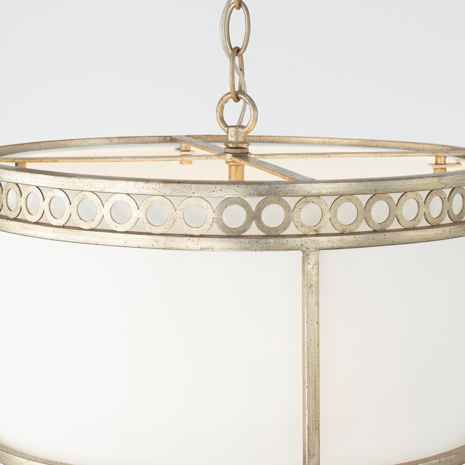 Shown in Winter Gold finish and White Fabric shade