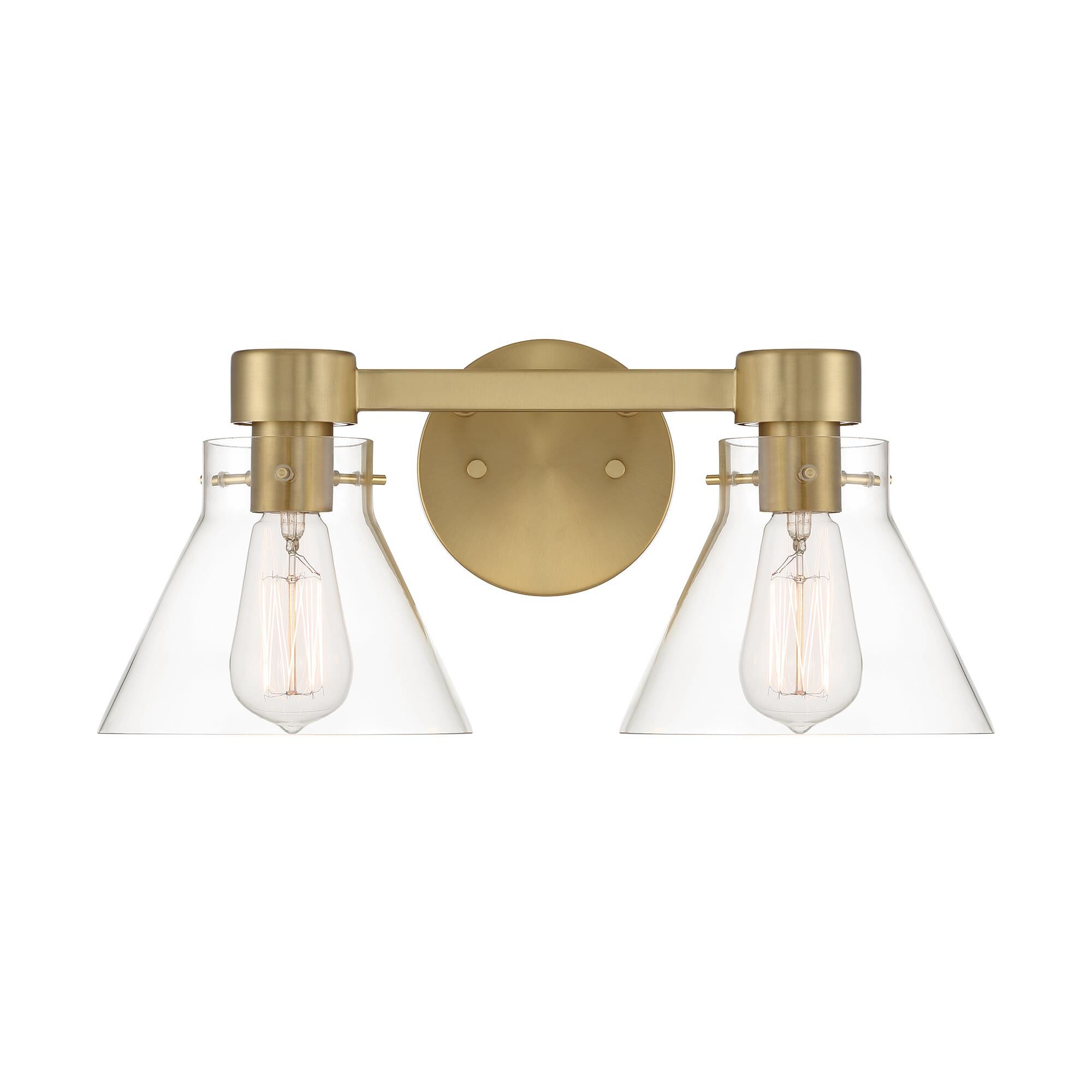 Shown in Brushed Gold finish and Clear glass