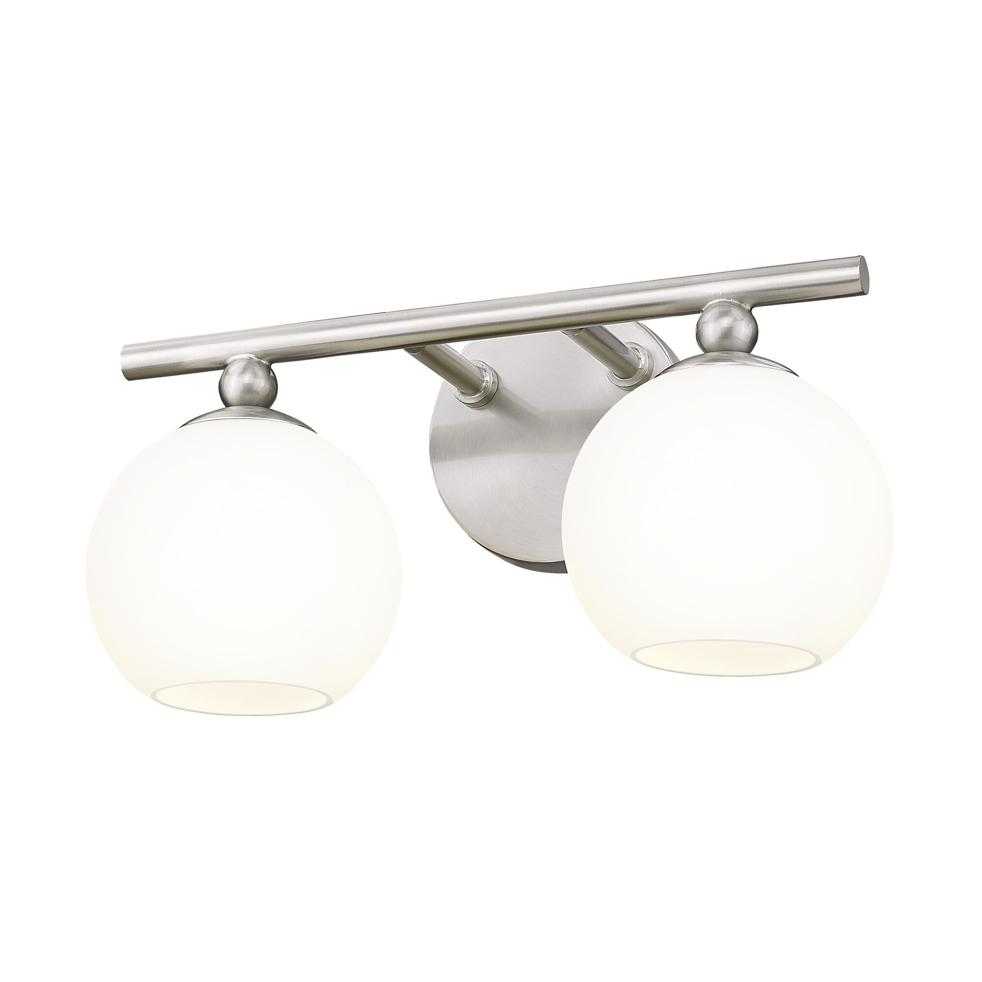 Shown in Brushed Nickel finish and Opal Etched glass