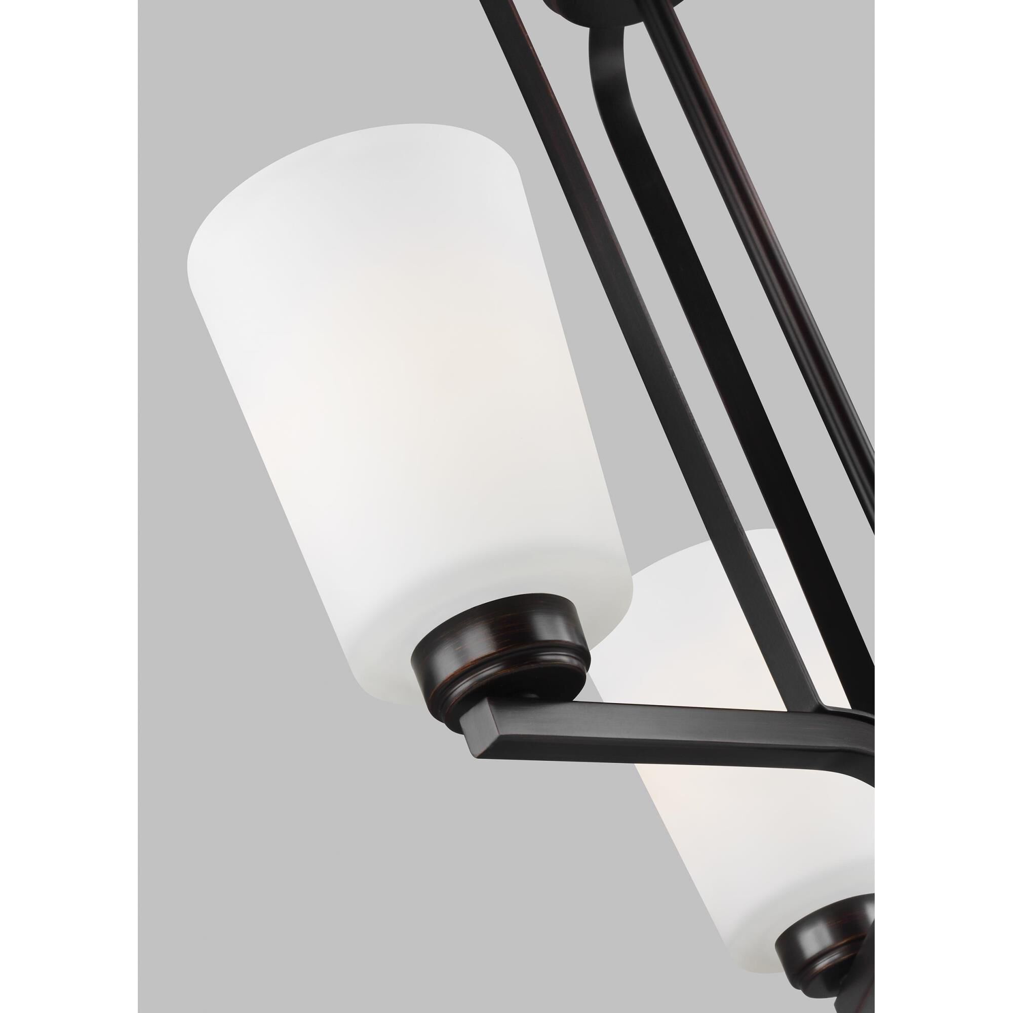 Shown in Bronze finish and Etched / White Inside  Shades glass and Etched / White Inside Glass s shade