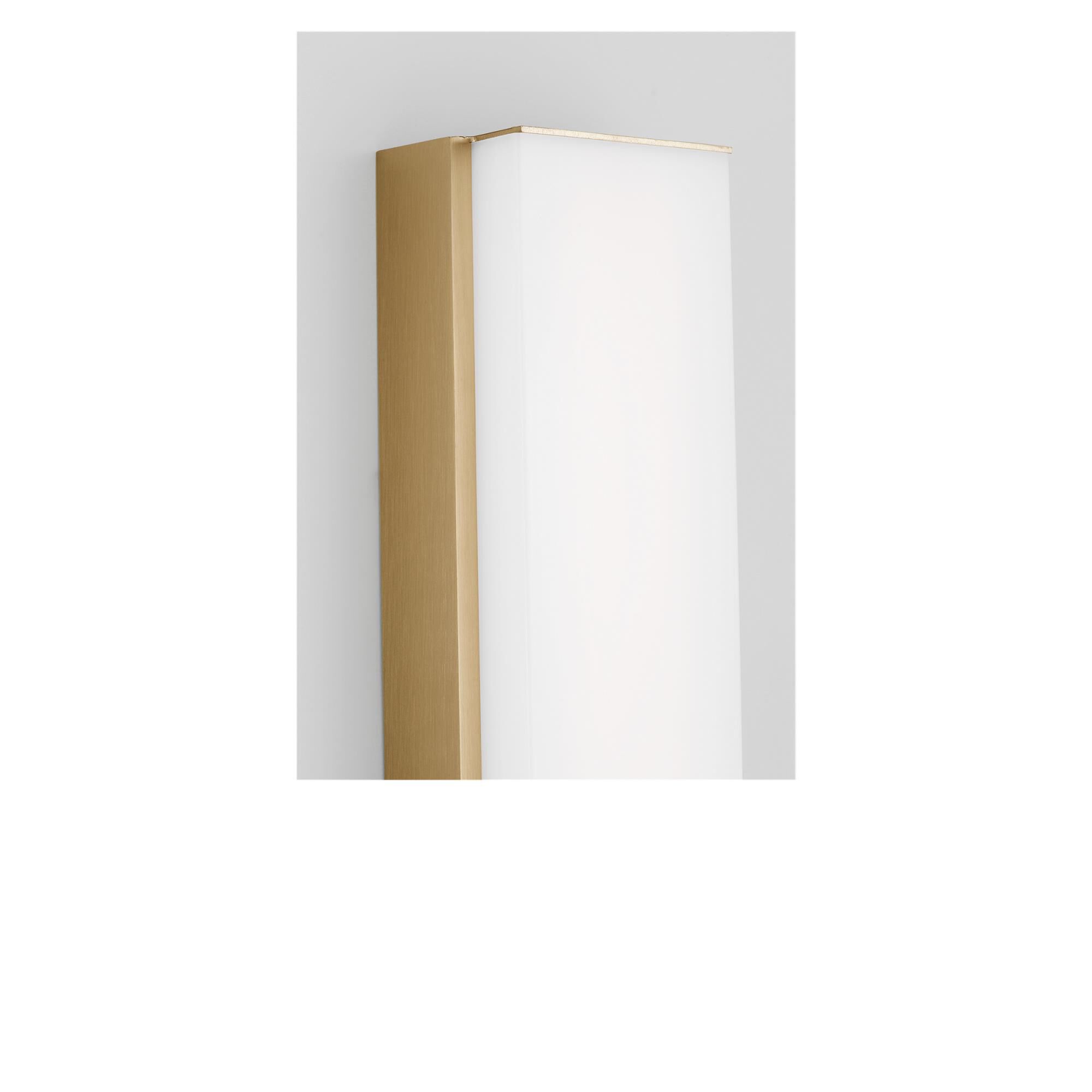 Shown in Satin Brass finish and White Acrylic Diffuser shade