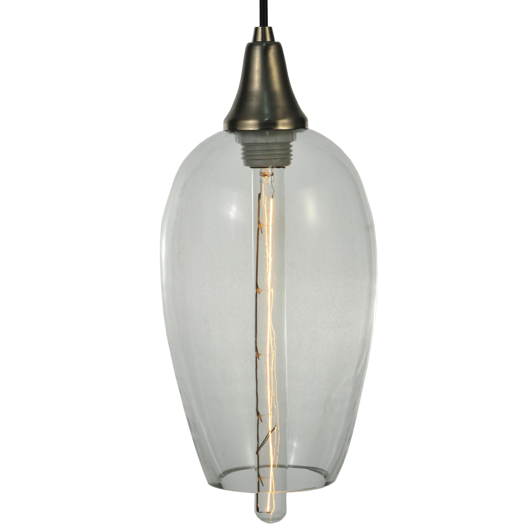 Shown in Brushed Nickel finish and Clear glass