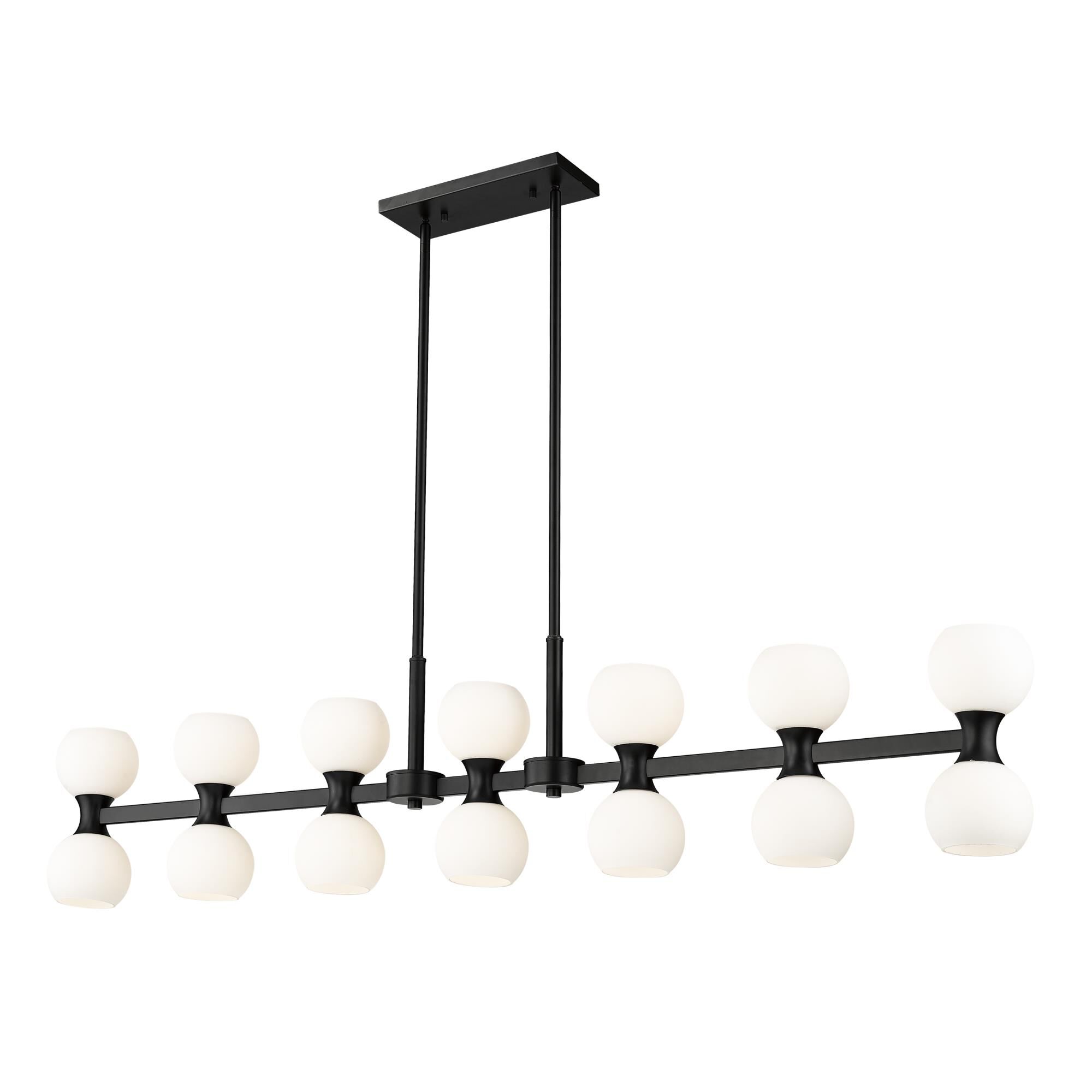 Shown in Matte Black finish and Matte Opal glass