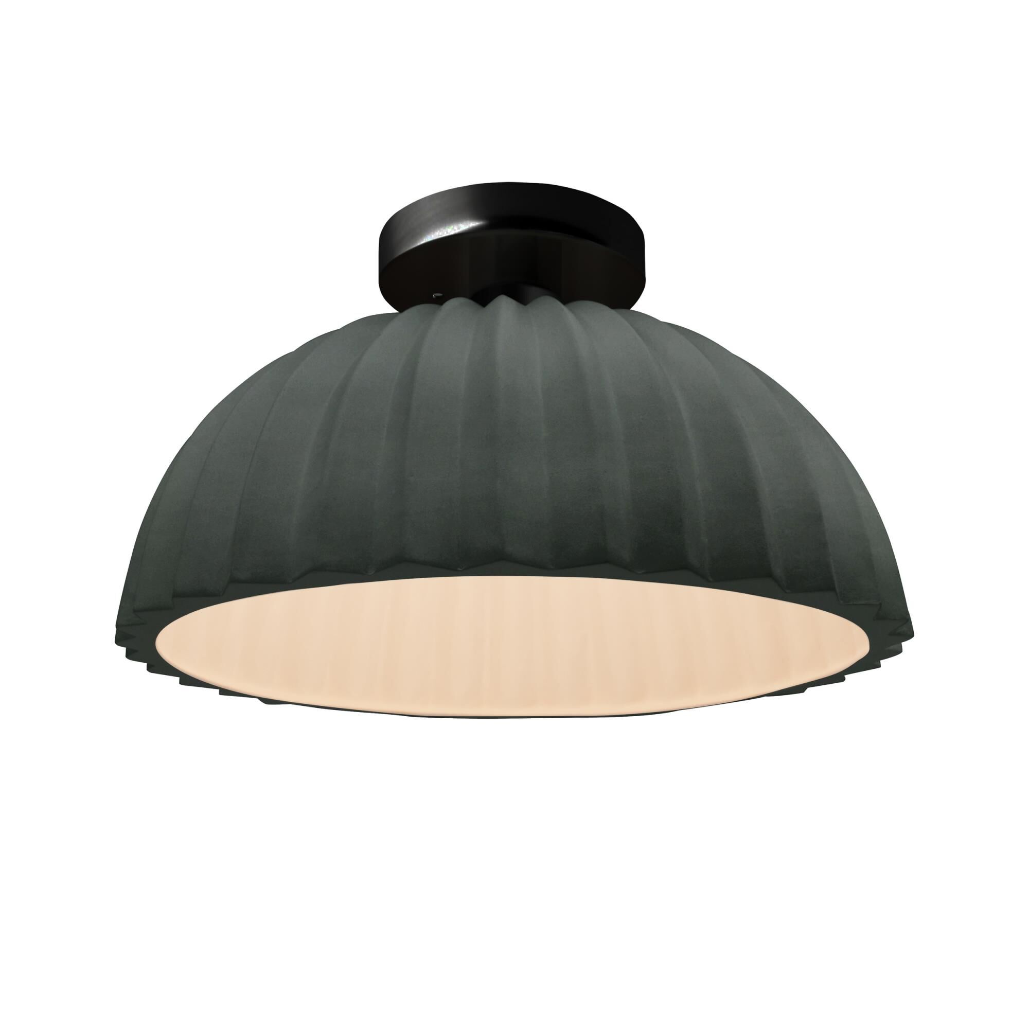 Pleated Dome 13 Inch Semi Flush Mount by Justice Design Group